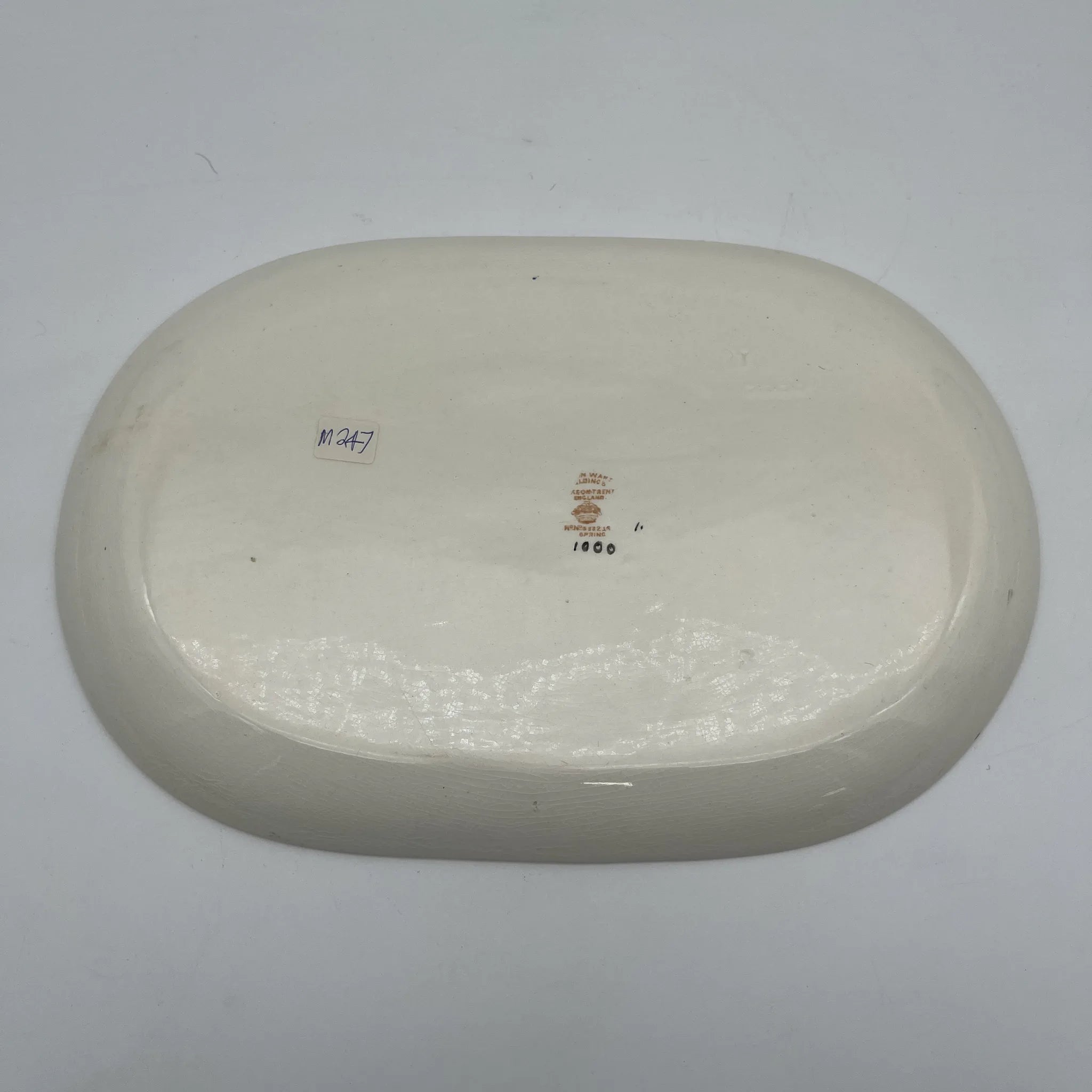 【アンティーク】 サービングプレート (大皿) / Crown Devon (クラウンデボン) / Spring / 1910年代 / 陶器 / イギリス / 銅板転写, 手彩色 金彩