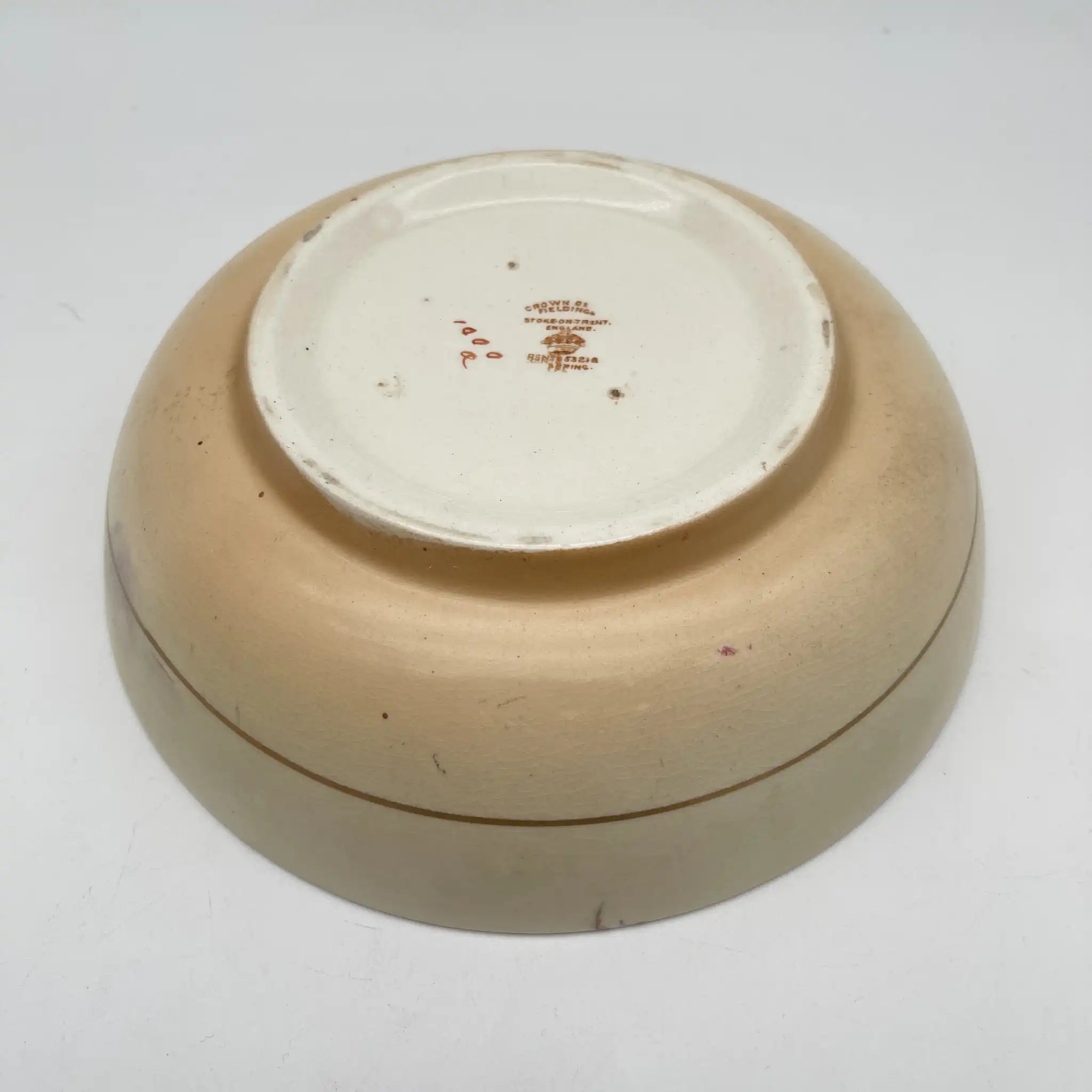 【アンティーク】 ソープディッシュ / Crown Devon (クラウンデボン) / Spring / 1910-1920年代 / 陶器 / イギリス / 銅板転写, 手彩色 金彩