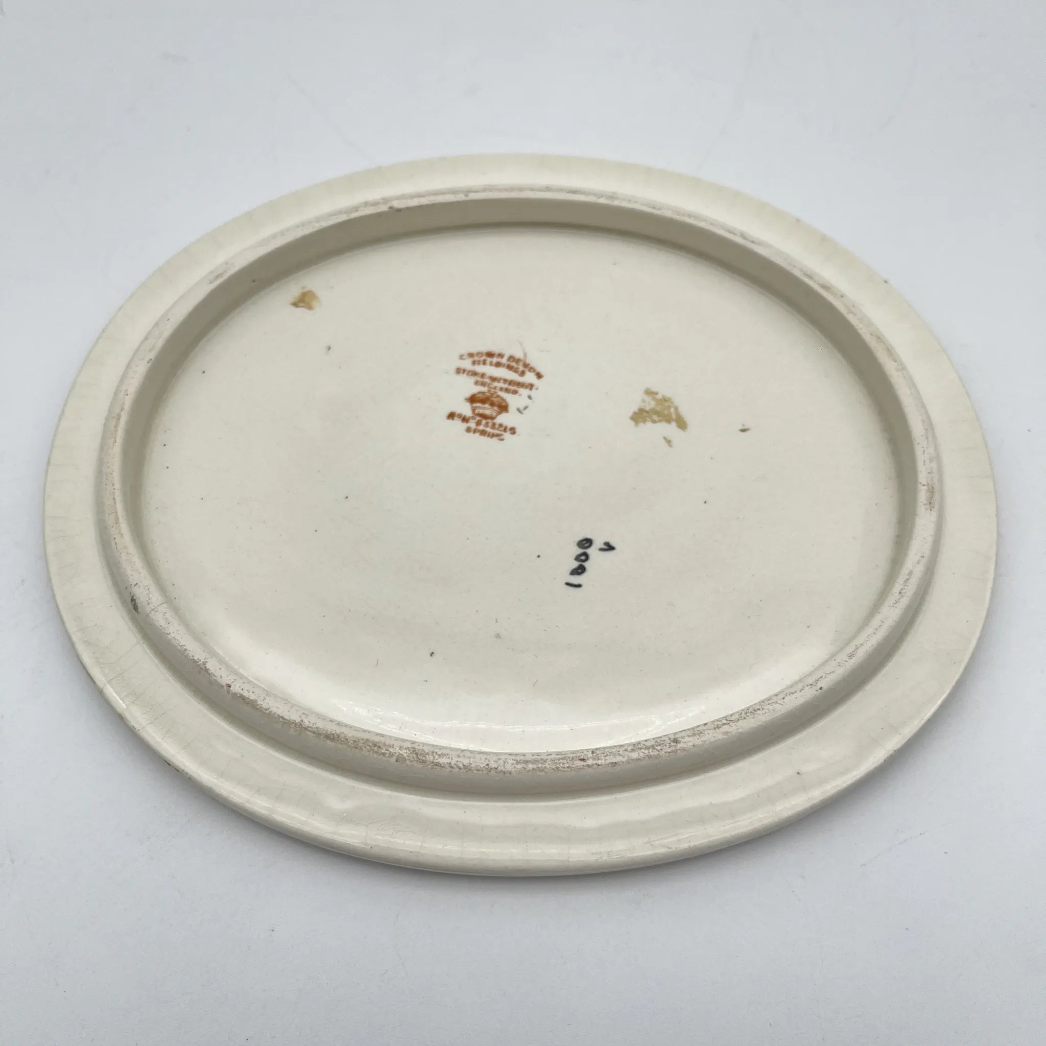 【アンティーク】 ポットスタンド (鍋敷き) / Crown Devon (クラウンデボン) / Spring / 1910-1920年代 / 陶器 / イギリス / 銅板転写, 手彩色 金彩