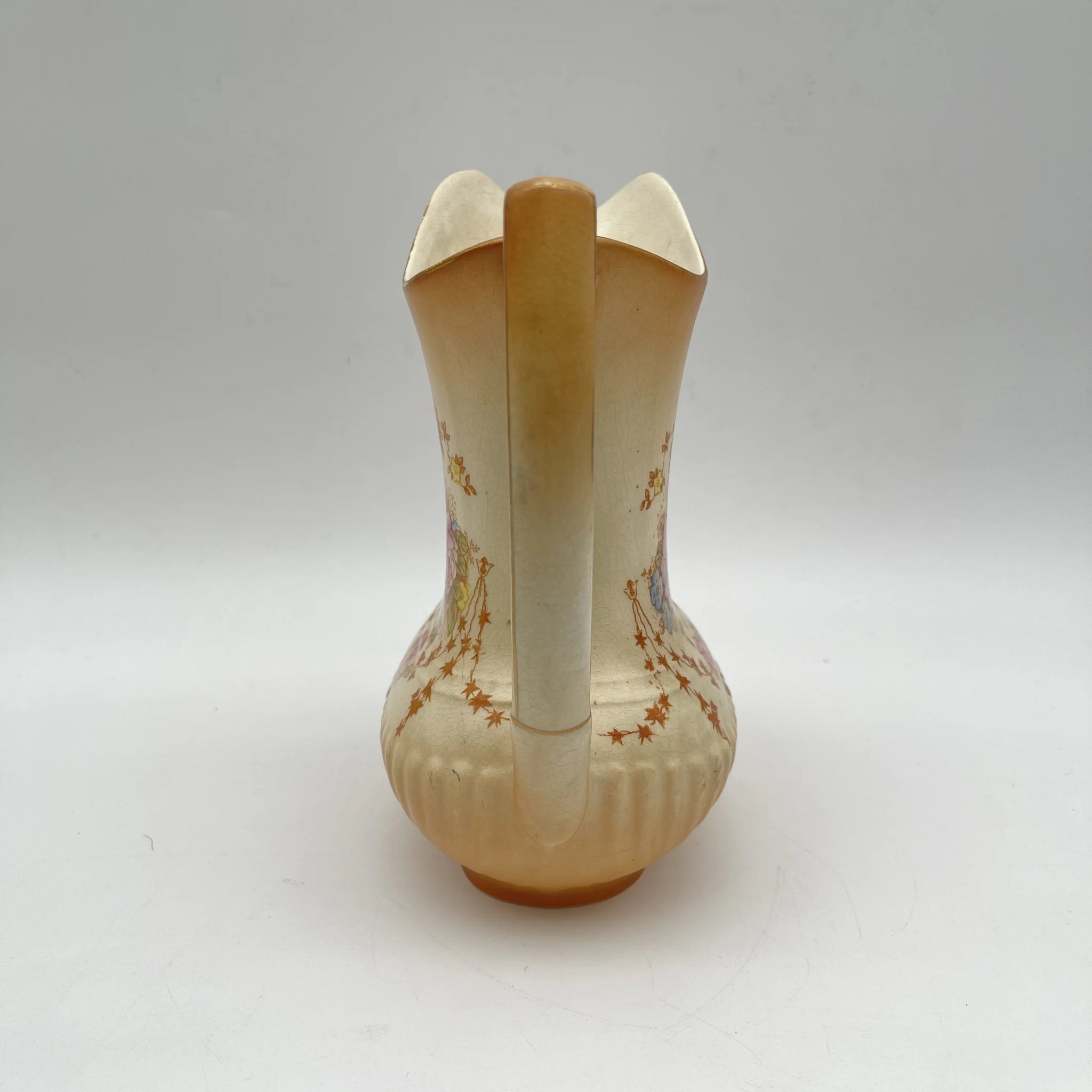 【アンティーク】 ジャグ (水差し) / Crown Devon (クラウンデボン) / Spring / 1910-1920年代 / 陶器 / イギリス / 銅板転写, 手彩色 金彩