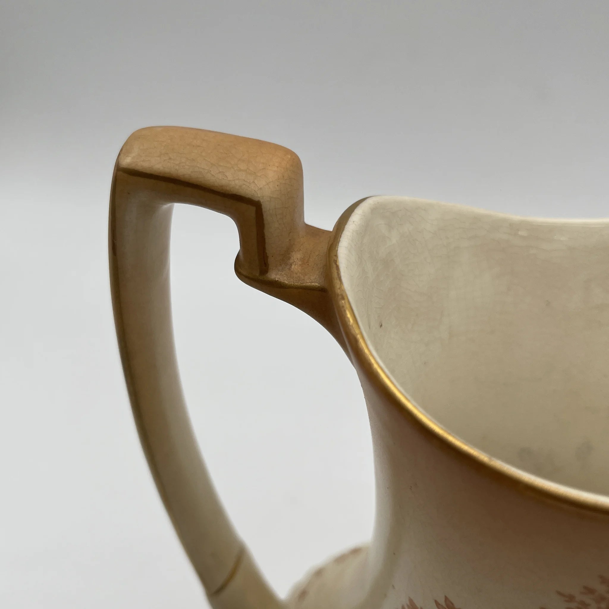 【アンティーク】 ジャグ (水差し) / Crown Devon (クラウンデボン) / Spring / 1910-1920年代 / 陶器 / イギリス / 銅板転写, 手彩色 金彩