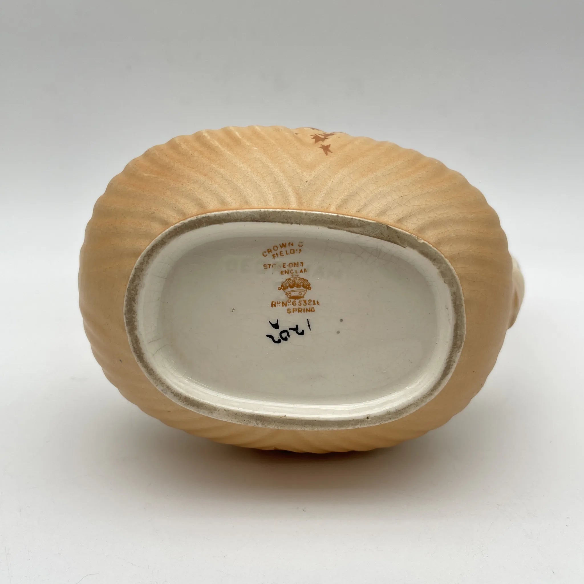 【アンティーク】 ジャグ (水差し) / Crown Devon (クラウンデボン) / Spring / 1910-1920年代 / 陶器 / イギリス / 銅板転写, 手彩色 金彩