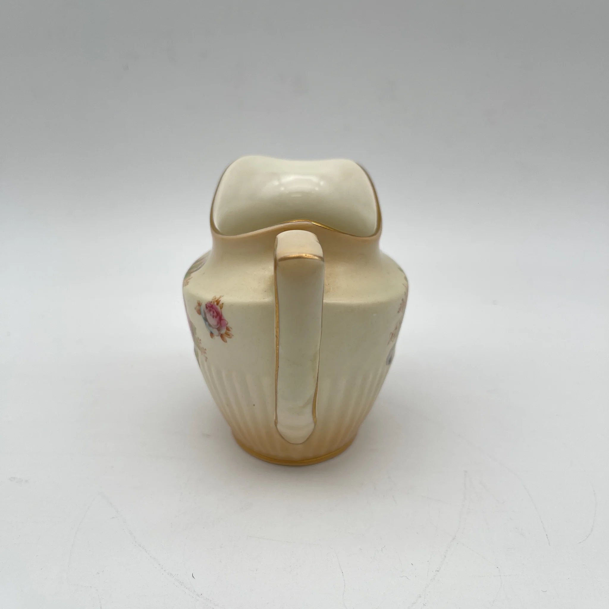 【古董】牛奶瓶/ Crown Devon / Wye / 1910年代/陶器/英国/铜板转印,手工彩色金彩