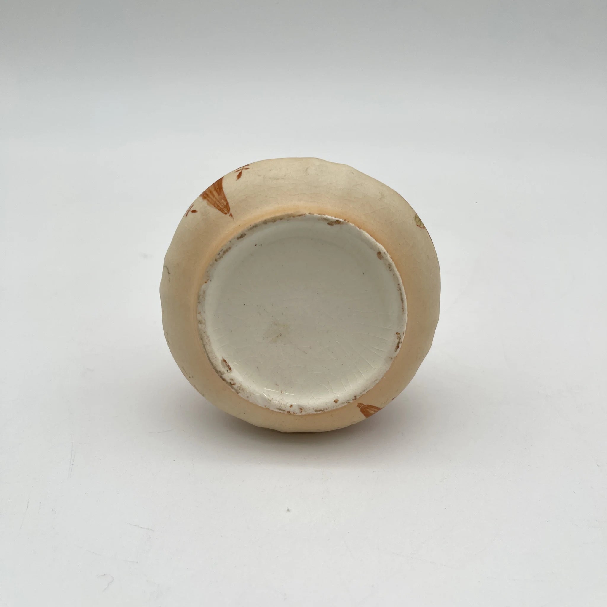 【アンティーク】 ポプリポット (小物入れ) / Crown Devon (クラウンデボン) / 1910-1920年代 (推定) / 陶器 / イギリス / 銅板転写, 手彩色 金彩