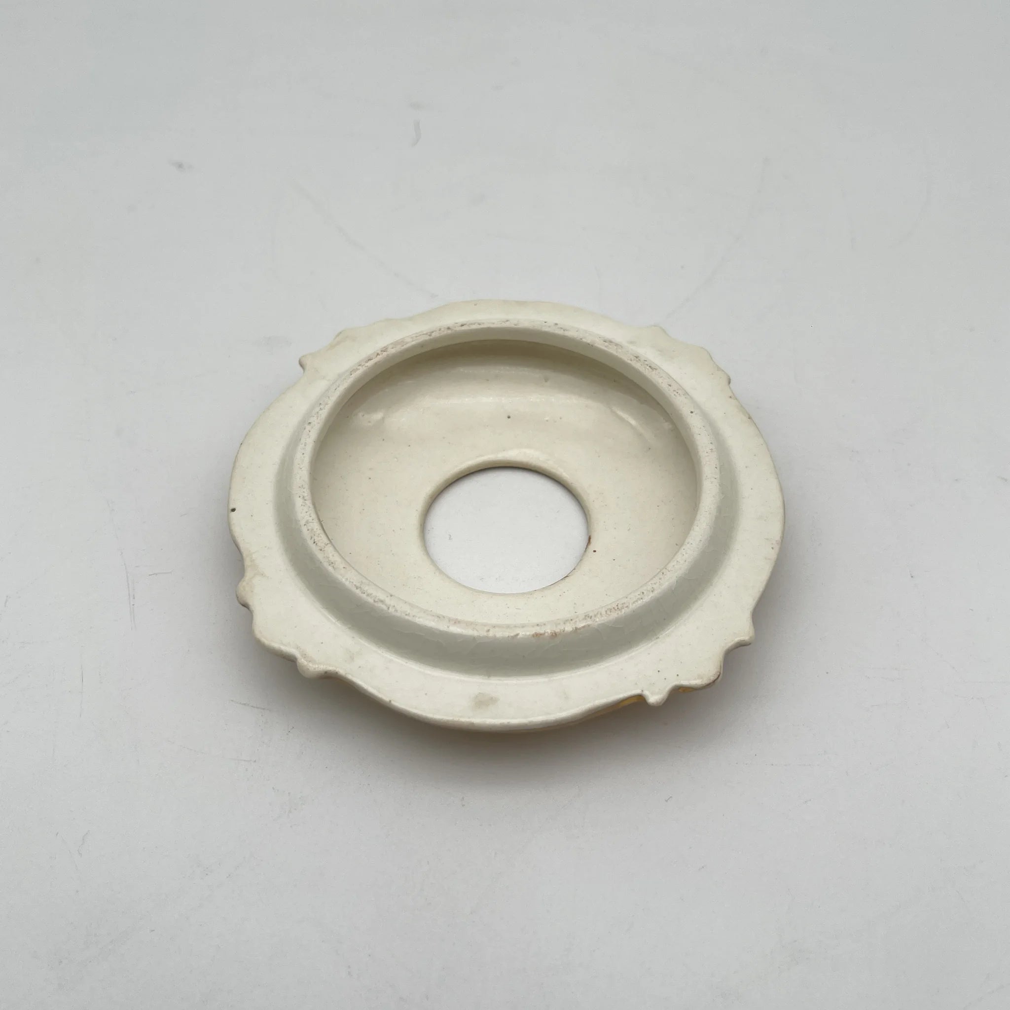 【古董】小罐/ Crown Devon / 1910-1920年代(推测)/陶器/英国/铜板转印,手工金彩