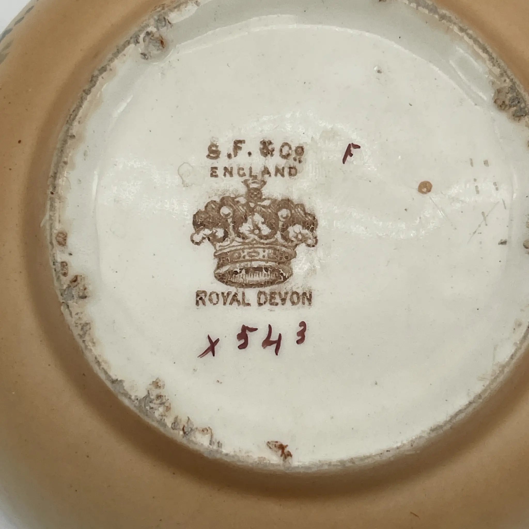 【古董】肥皂碟+备用盖/ Crown Devon / 1890-1910年代/陶器/英国/铜板转印,手工金彩
