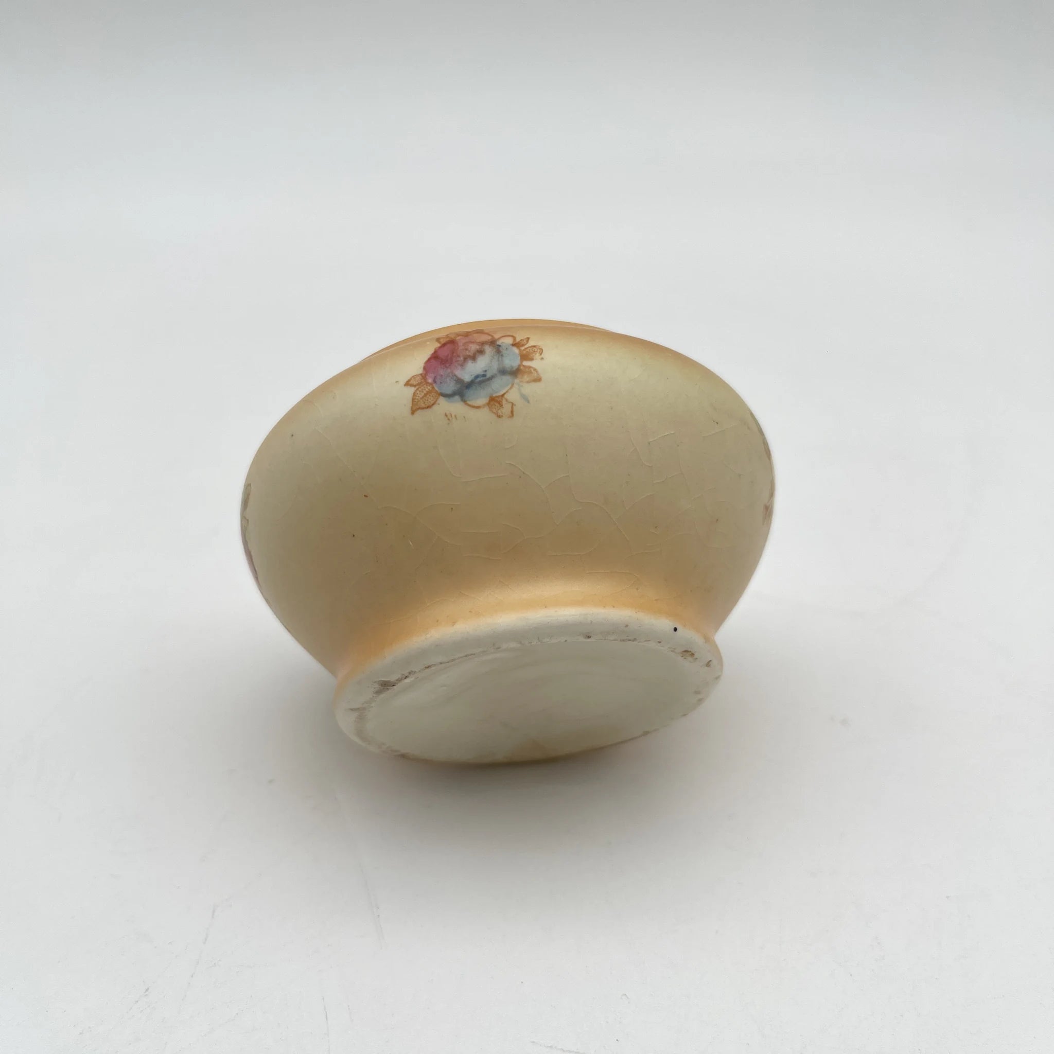 【古董】小罐/ Crown Devon / 1910-1920年代(推测)/陶器/英国/铜板转印,手工金彩