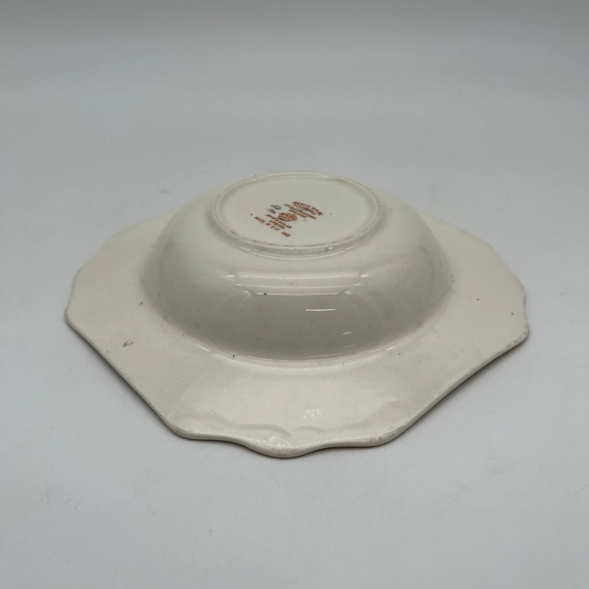 【复古】汤盘(深盘)/ Crown Devon / 1930年代(推测)/陶器/英国/铜板转印,手工彩色金彩