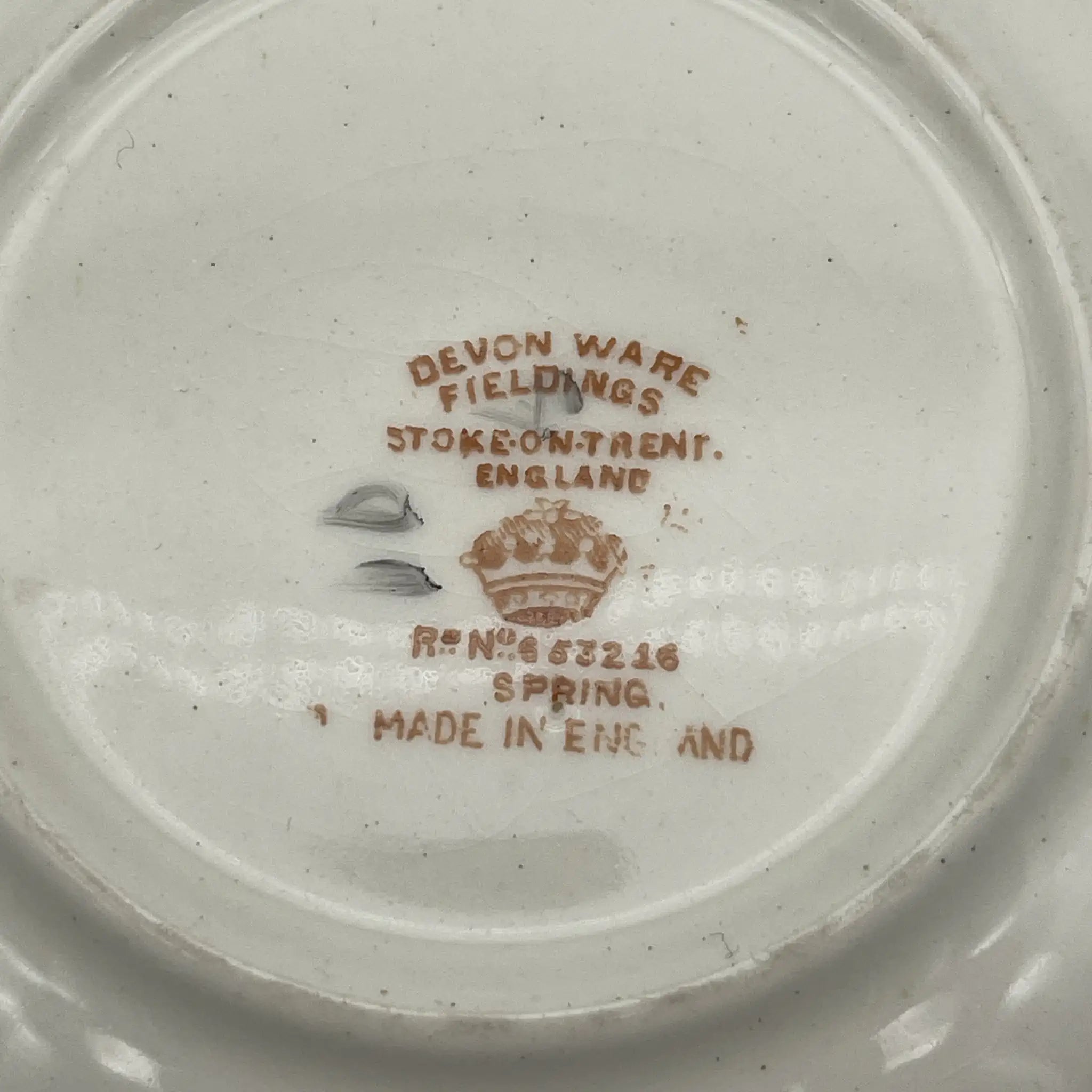 【复古】汤盘(深盘)/ Crown Devon / 1930年代(推测)/陶器/英国/铜板转印,手工彩色金彩