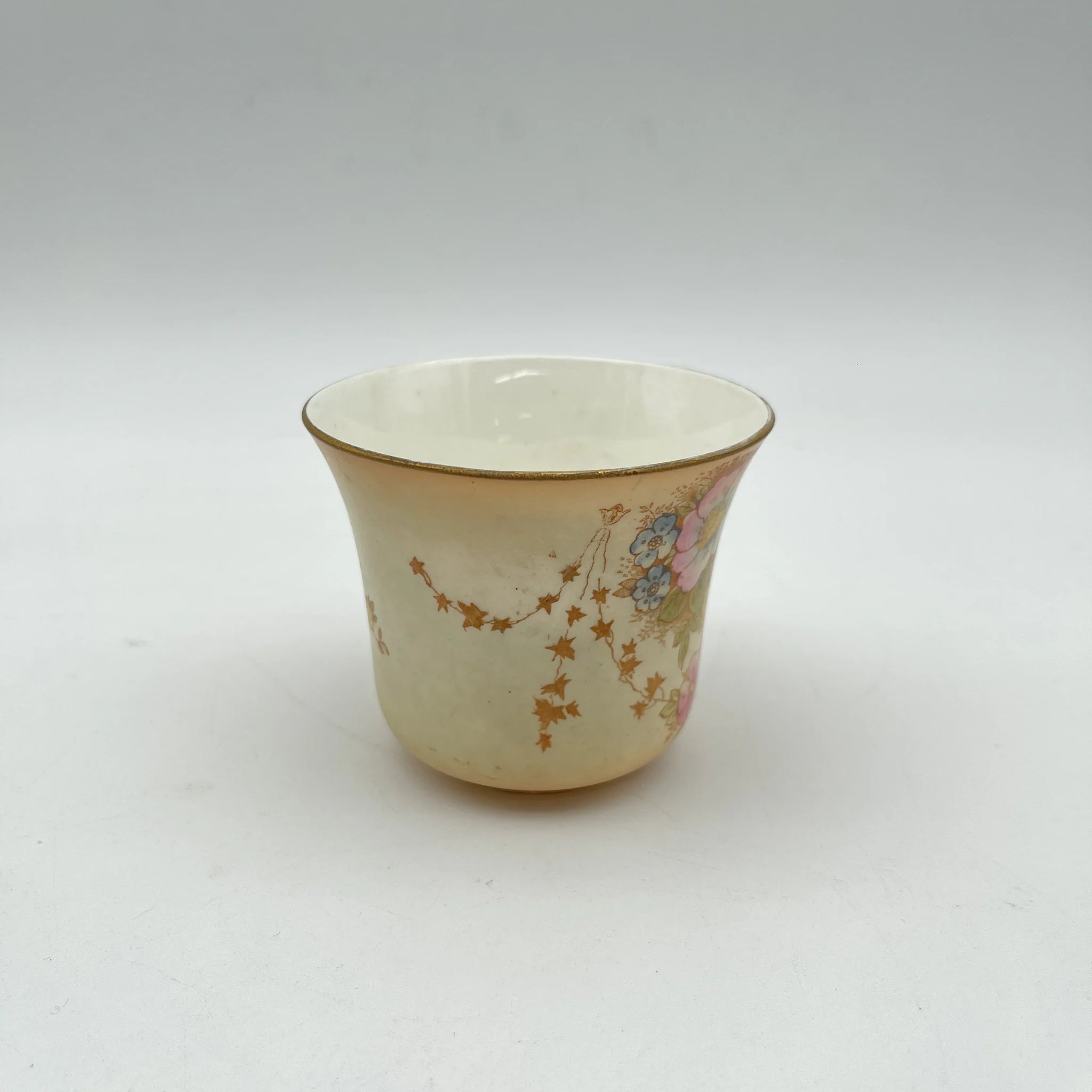 【古董】茶杯/ Crown Devon / Spring / 1910年代/陶器/英国/铜板转印,手工彩色金彩