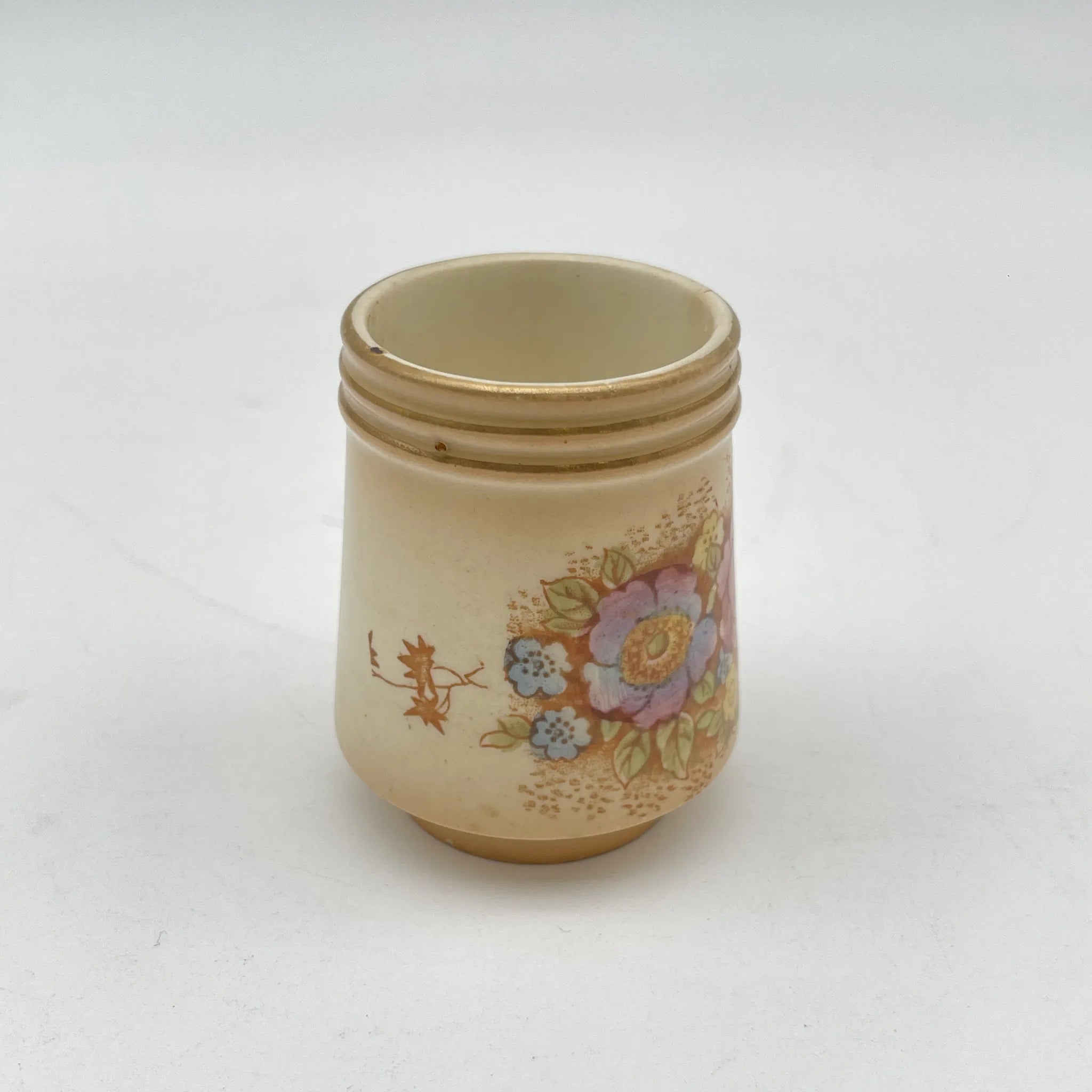 【アンティーク】 調味料入れ3P+スタンド付 / Crown Devon (クラウンデボン) / Spring / 1910-1920年代 / 陶器 / イギリス / ソルトシェーカー, ペッパーポット, マスタードポット