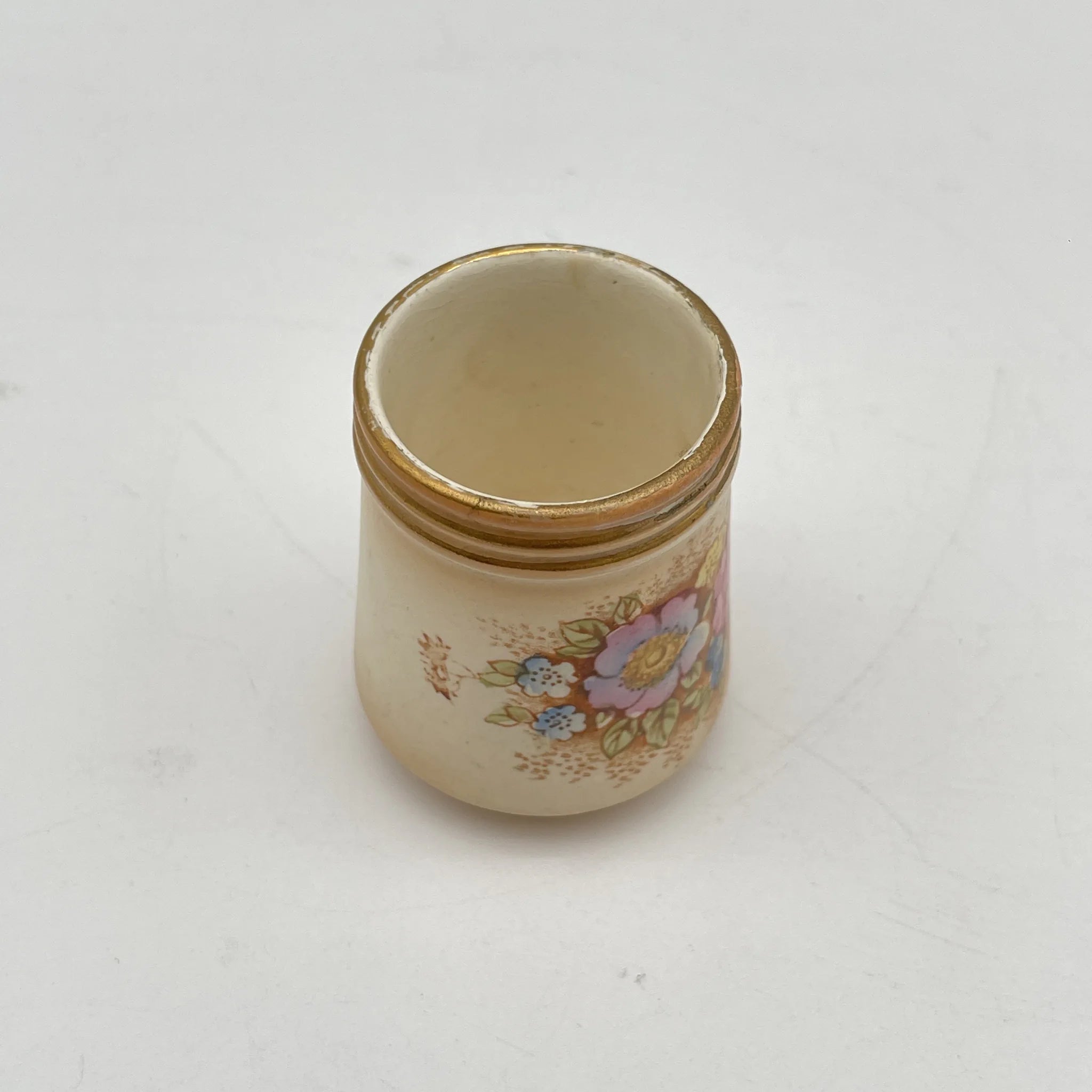 【アンティーク】 調味料入れ3P+スタンド付 / Crown Devon (クラウンデボン) / Spring / 1910-1920年代 / 陶器 / イギリス / ソルトシェーカー, ペッパーポット, マスタードポット