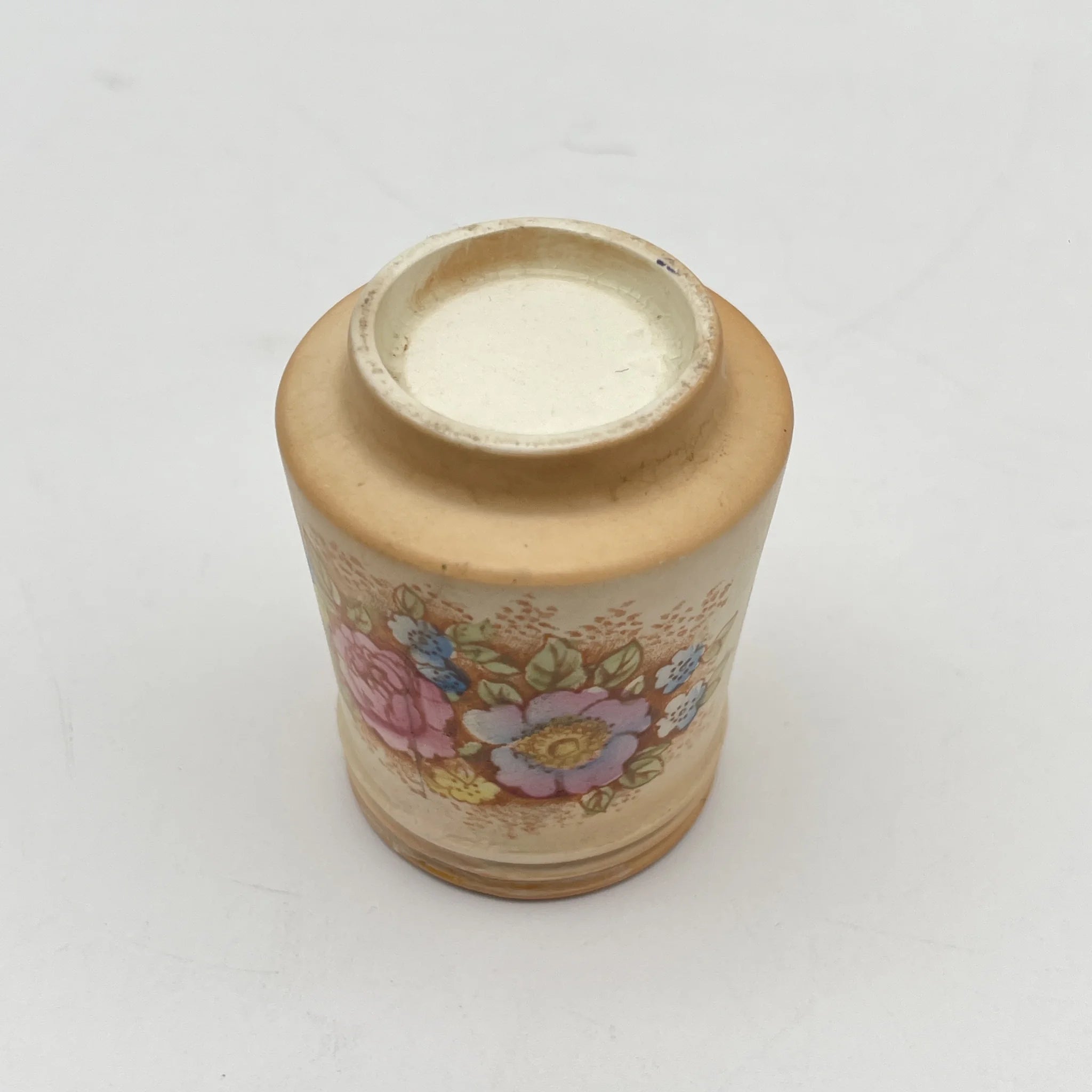 【アンティーク】 調味料入れ3P+スタンド付 / Crown Devon (クラウンデボン) / Spring / 1910-1920年代 / 陶器 / イギリス / ソルトシェーカー, ペッパーポット, マスタードポット