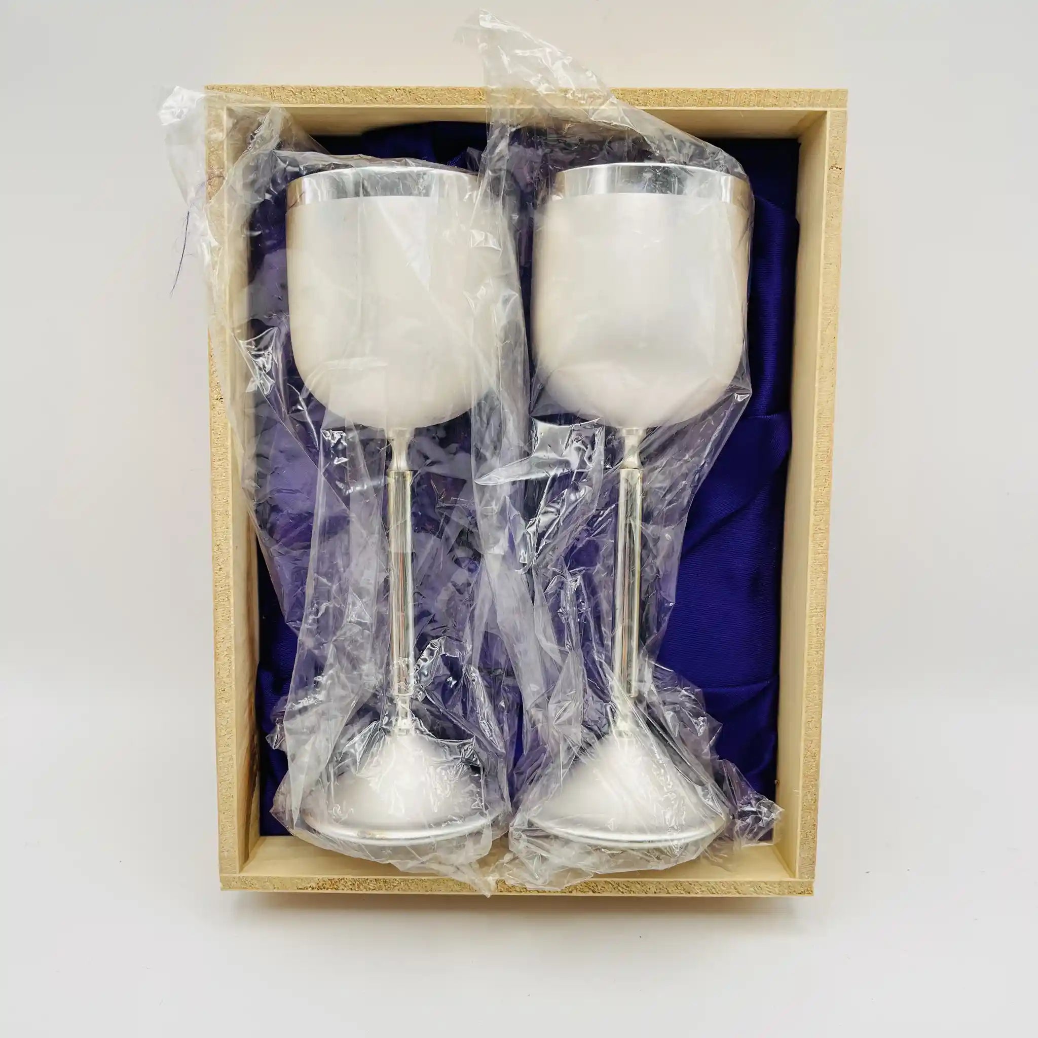 【リユース】 ワインカップ 2P / ファインシルバー / 未使用,箱あり / 箱付き