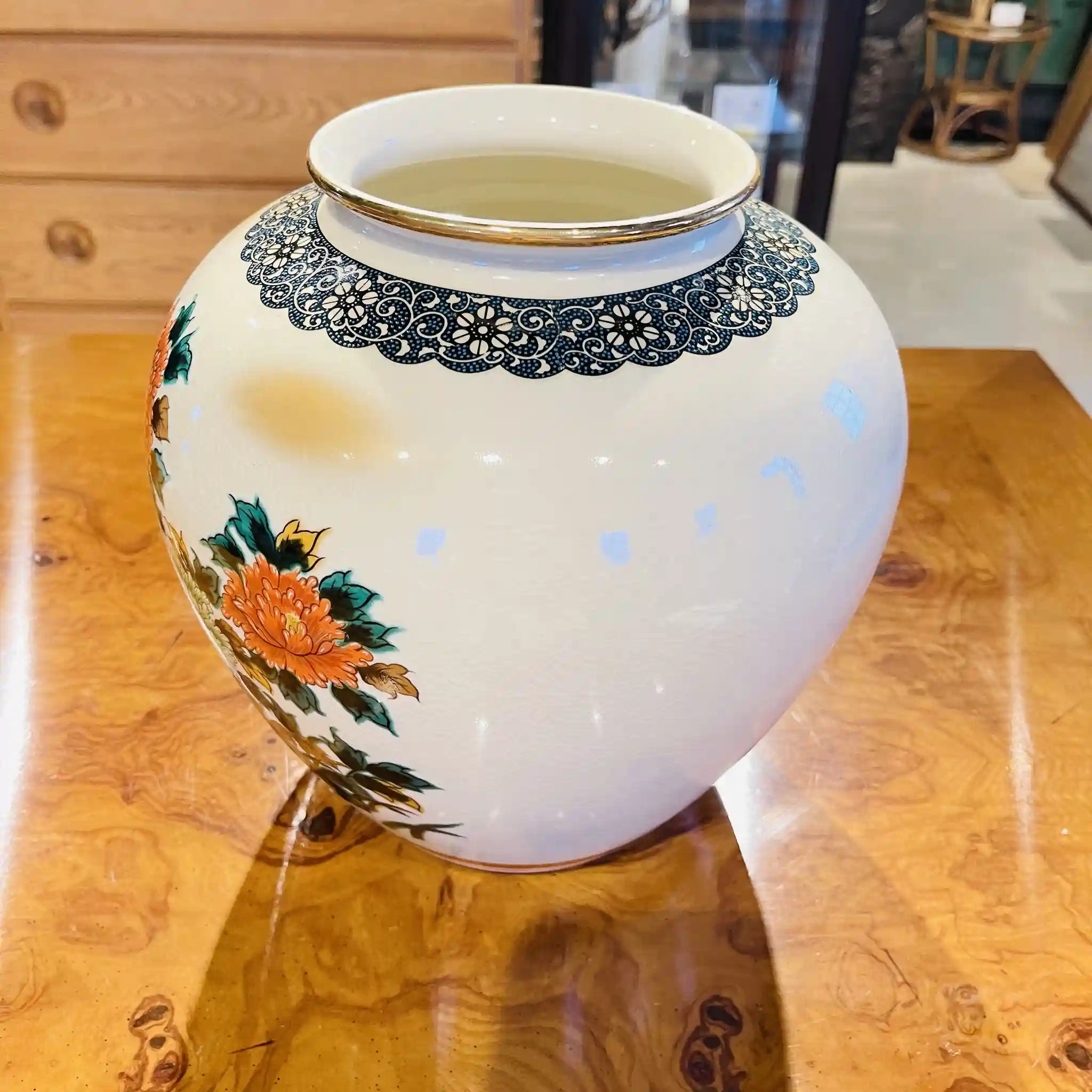 【骨董品】 花鳥花瓶 / 永楽 / 九谷焼