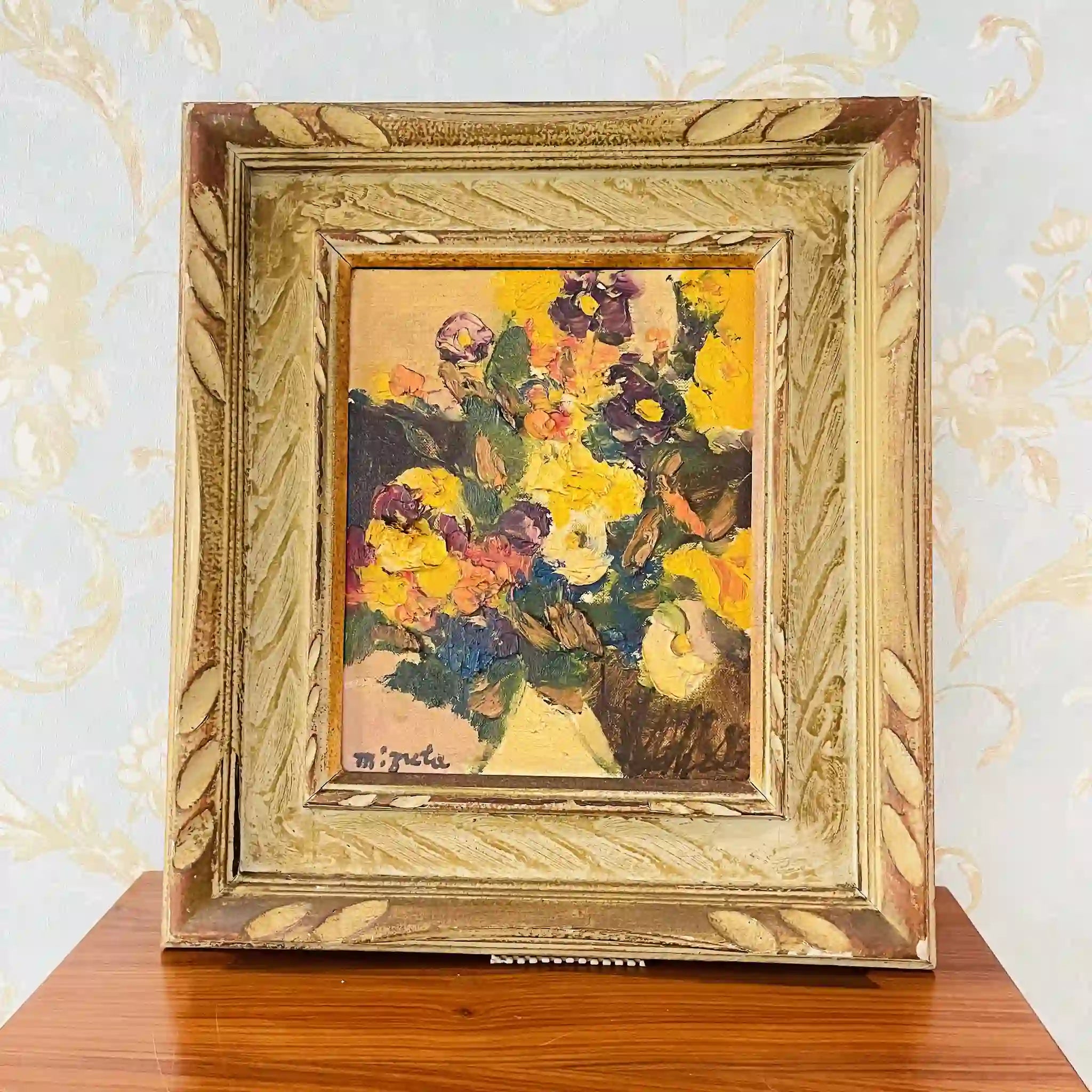 【アート/装飾品】 油彩画 花