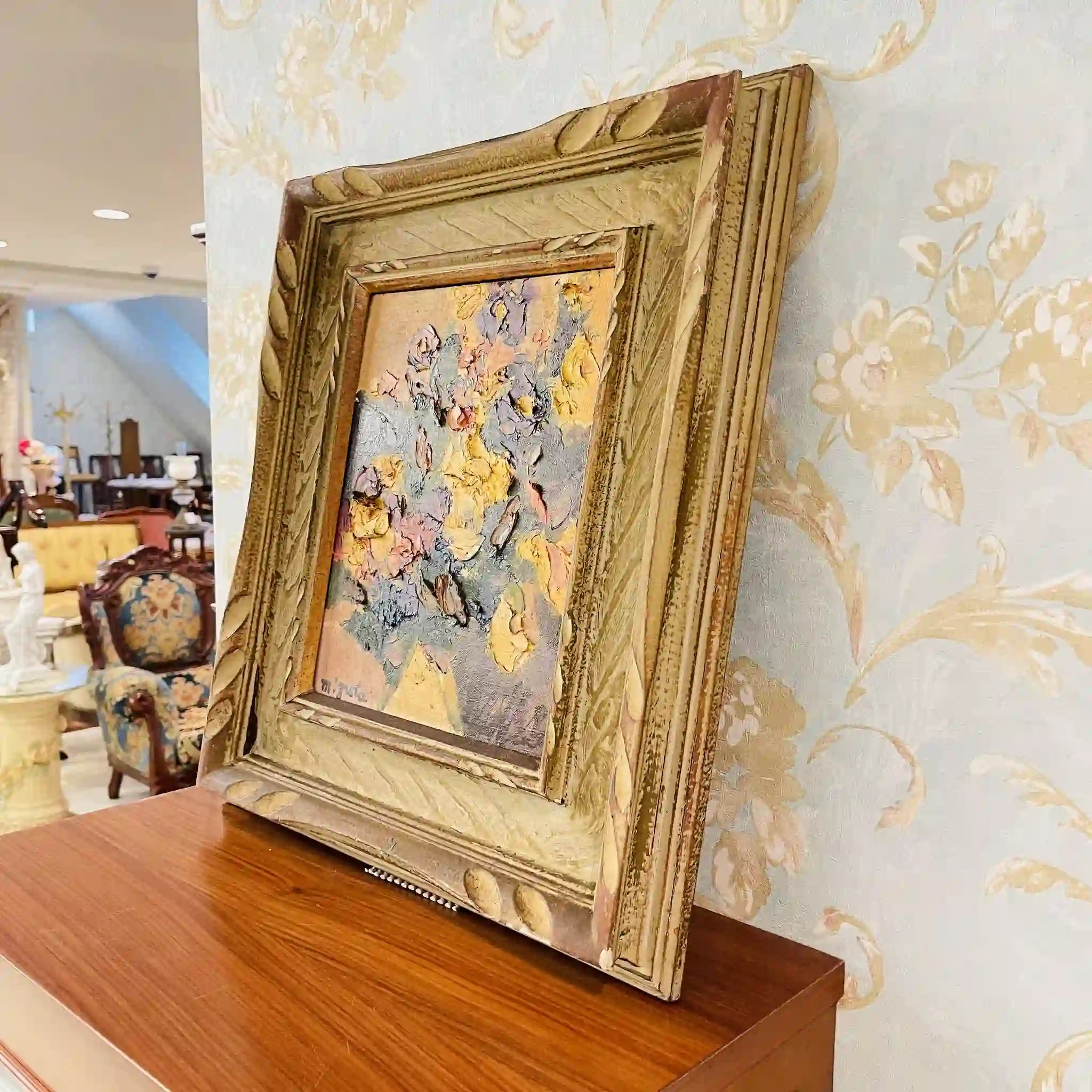 【アート/装飾品】 油彩画 花