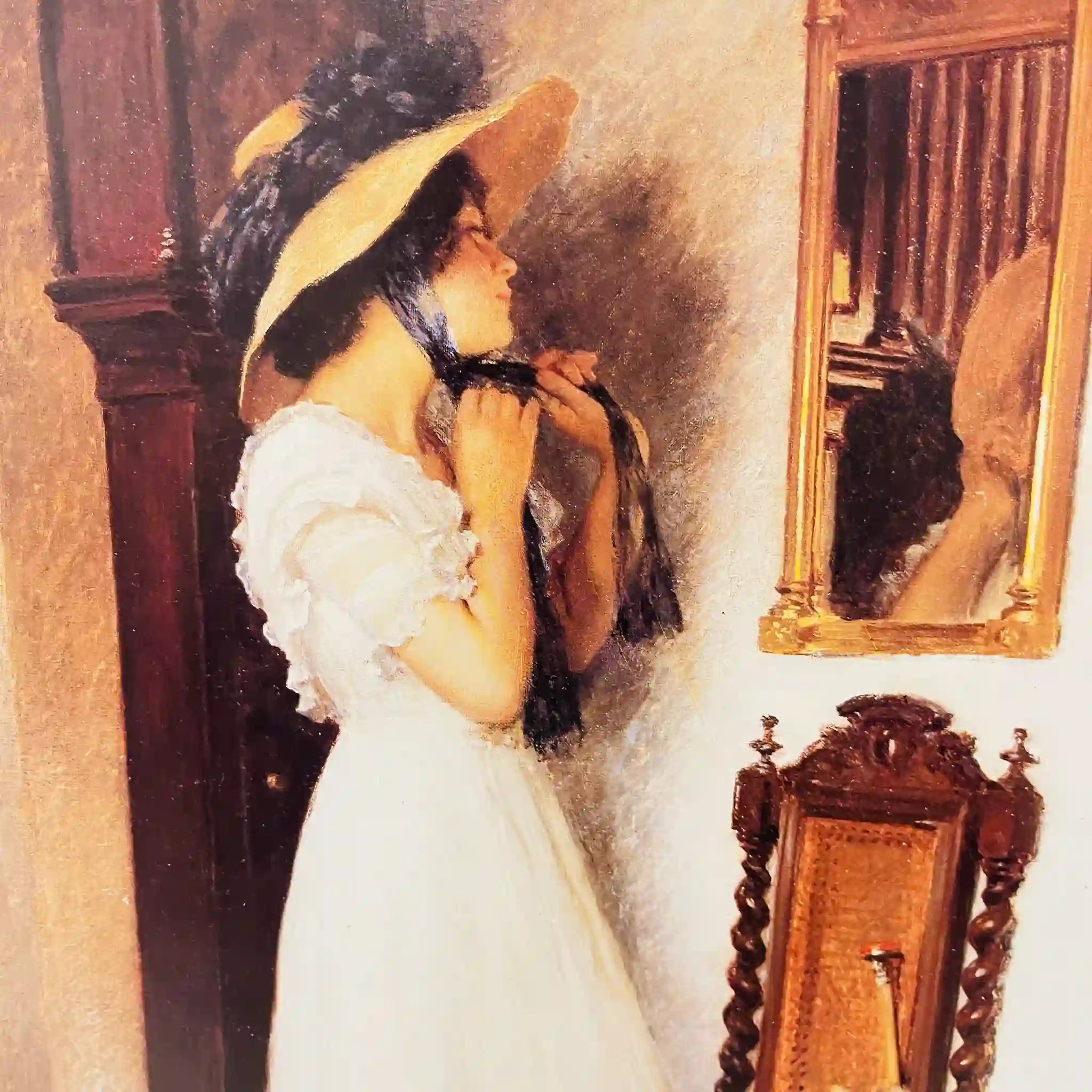【アート/装飾品】 絵画 / W.H.Margetson / 『THE NEW HAT』 / イギリス直輸入