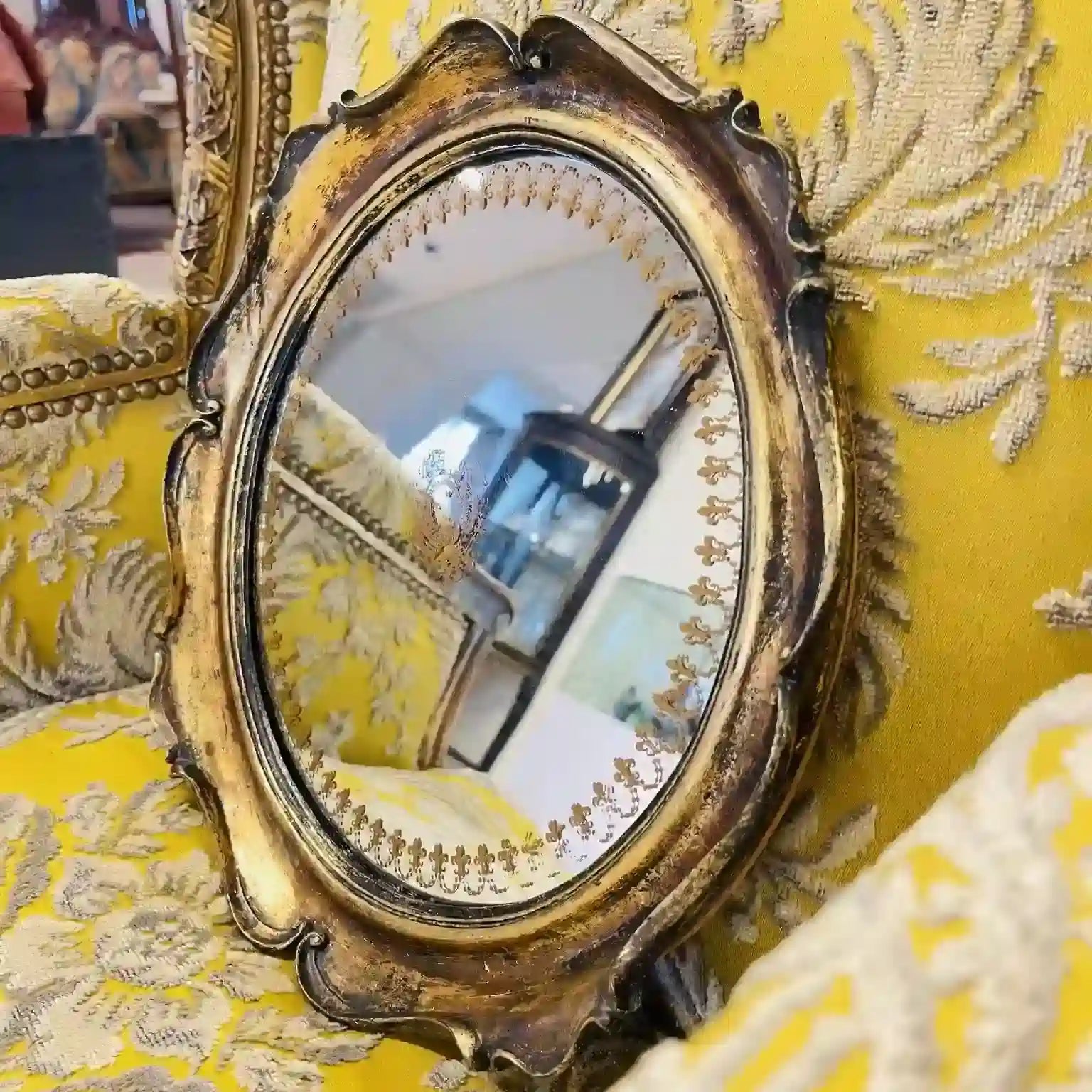 【ビンテージ】 ミラー / 百合の紋章,金彩 コレクション価値