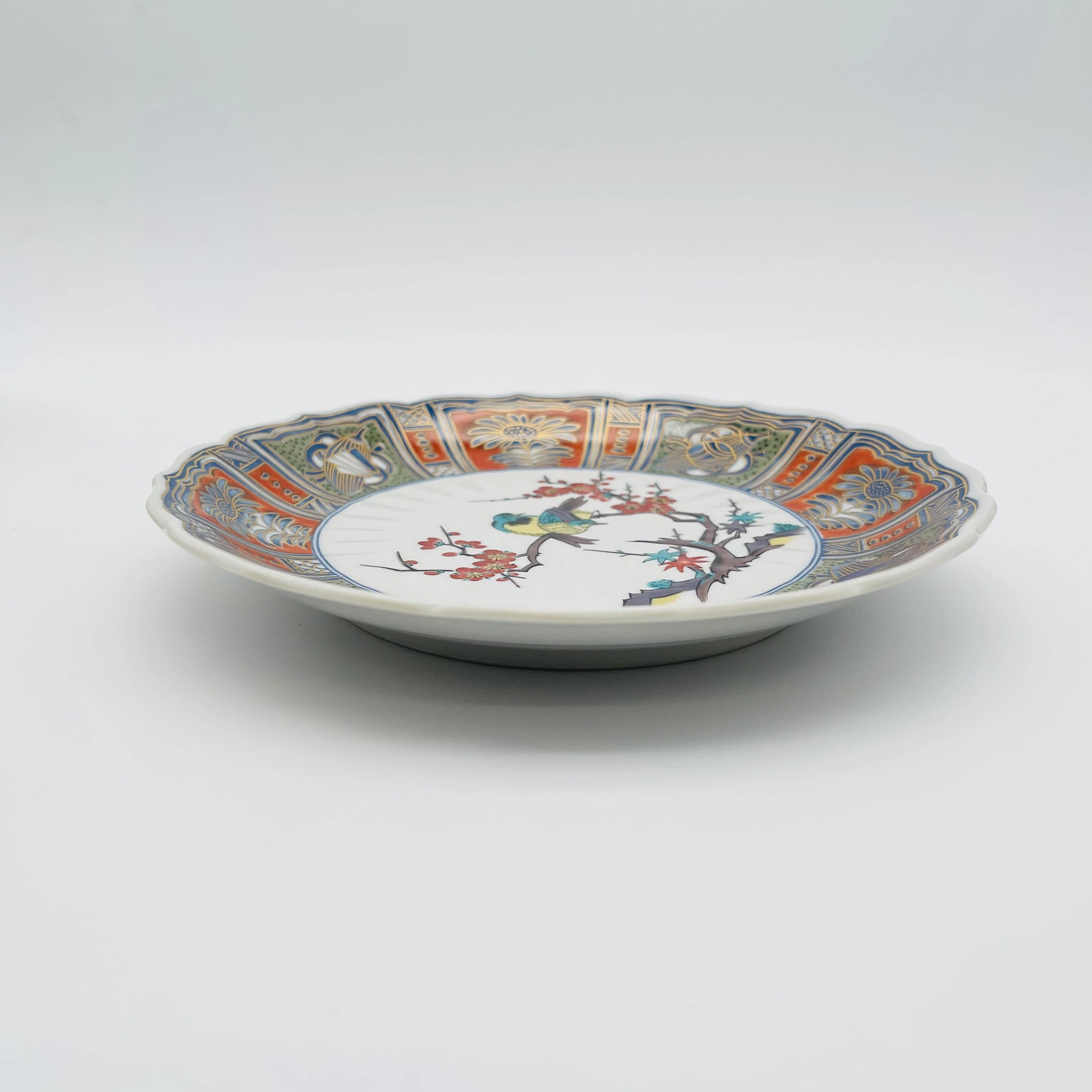 【リユース】 飾皿 5P / 九谷暁堂 / 花鳥 金彩 / 日本 / 箱付き