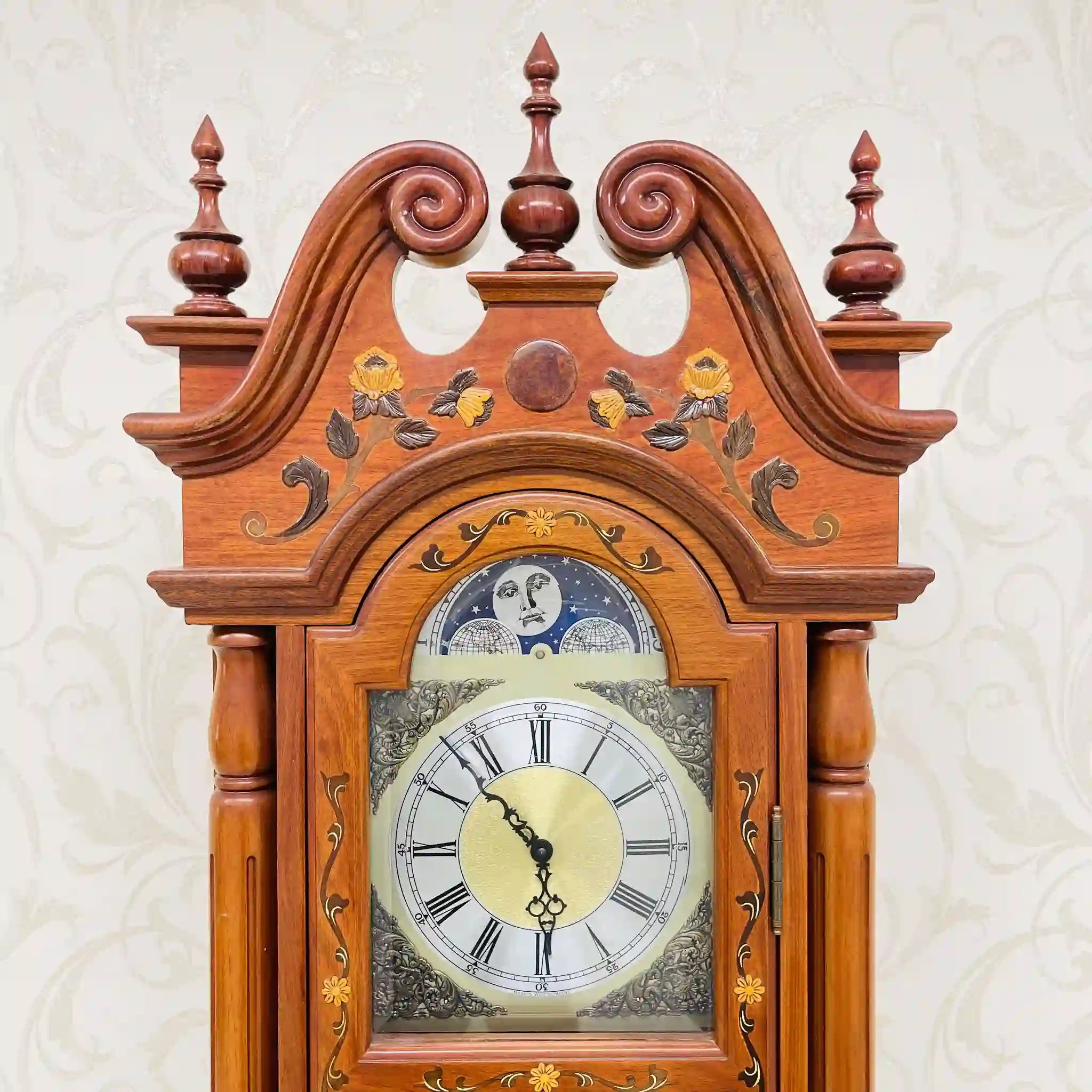 【リユース】 柱時計 / ドイツ / 象嵌(インレイ)