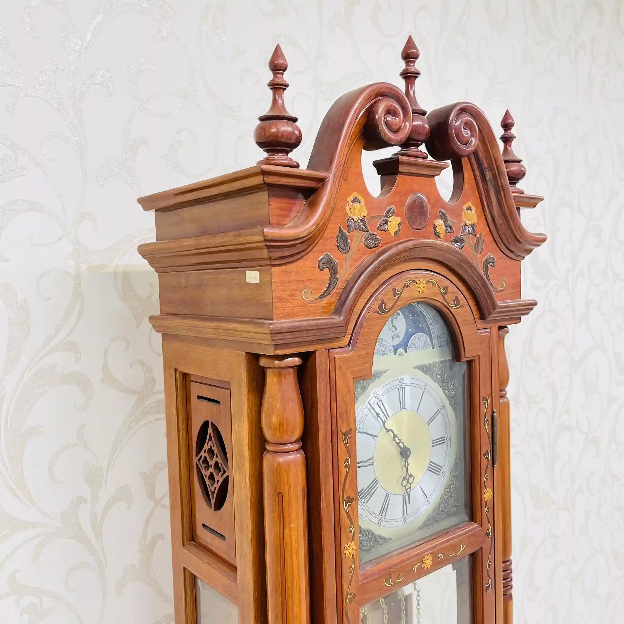 【リユース】 柱時計 / ドイツ / 象嵌(インレイ)