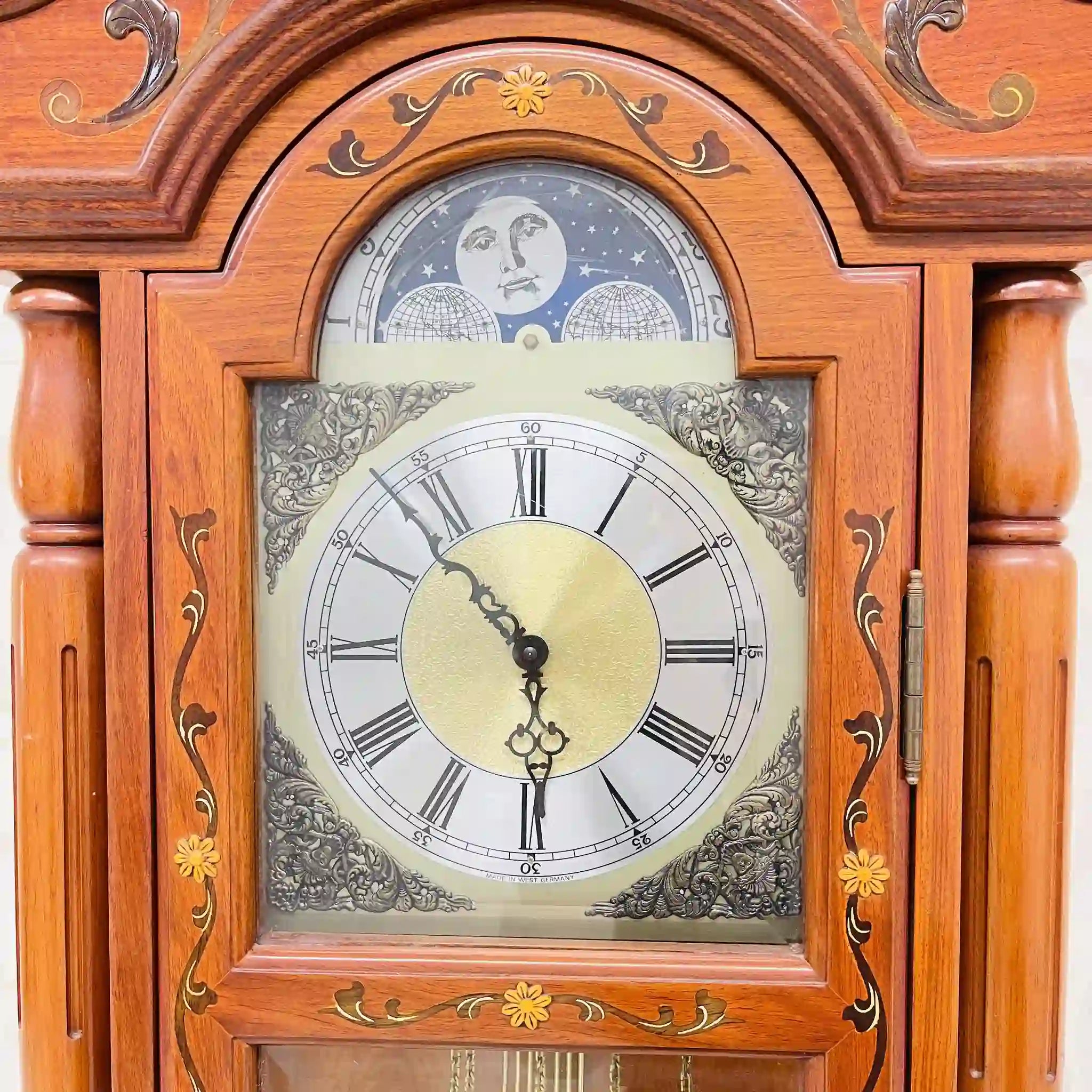 【リユース】 柱時計 / ドイツ / 象嵌(インレイ)