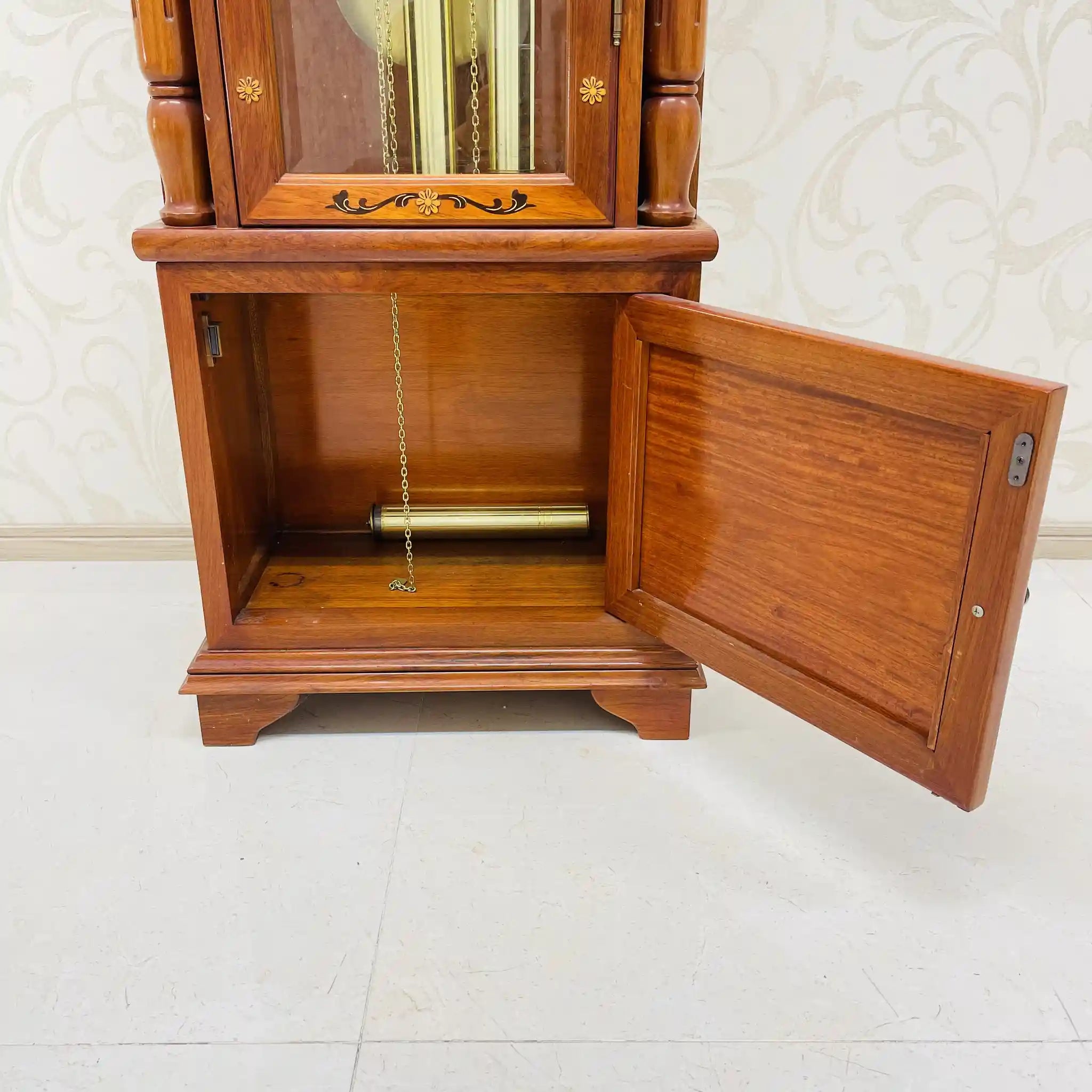 【リユース】 柱時計 / ドイツ / 象嵌(インレイ)