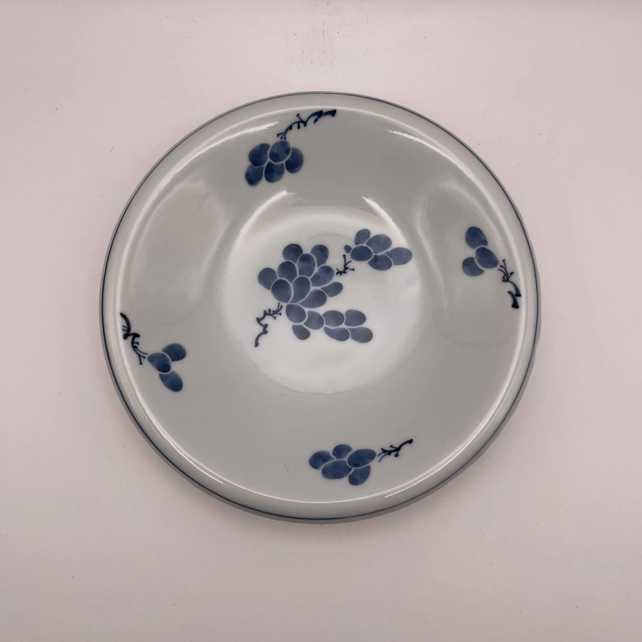 【リユース】 銘々皿 5P / 源右衛門窯 / 有田焼 染付葡萄 / 日本 / 箱付き