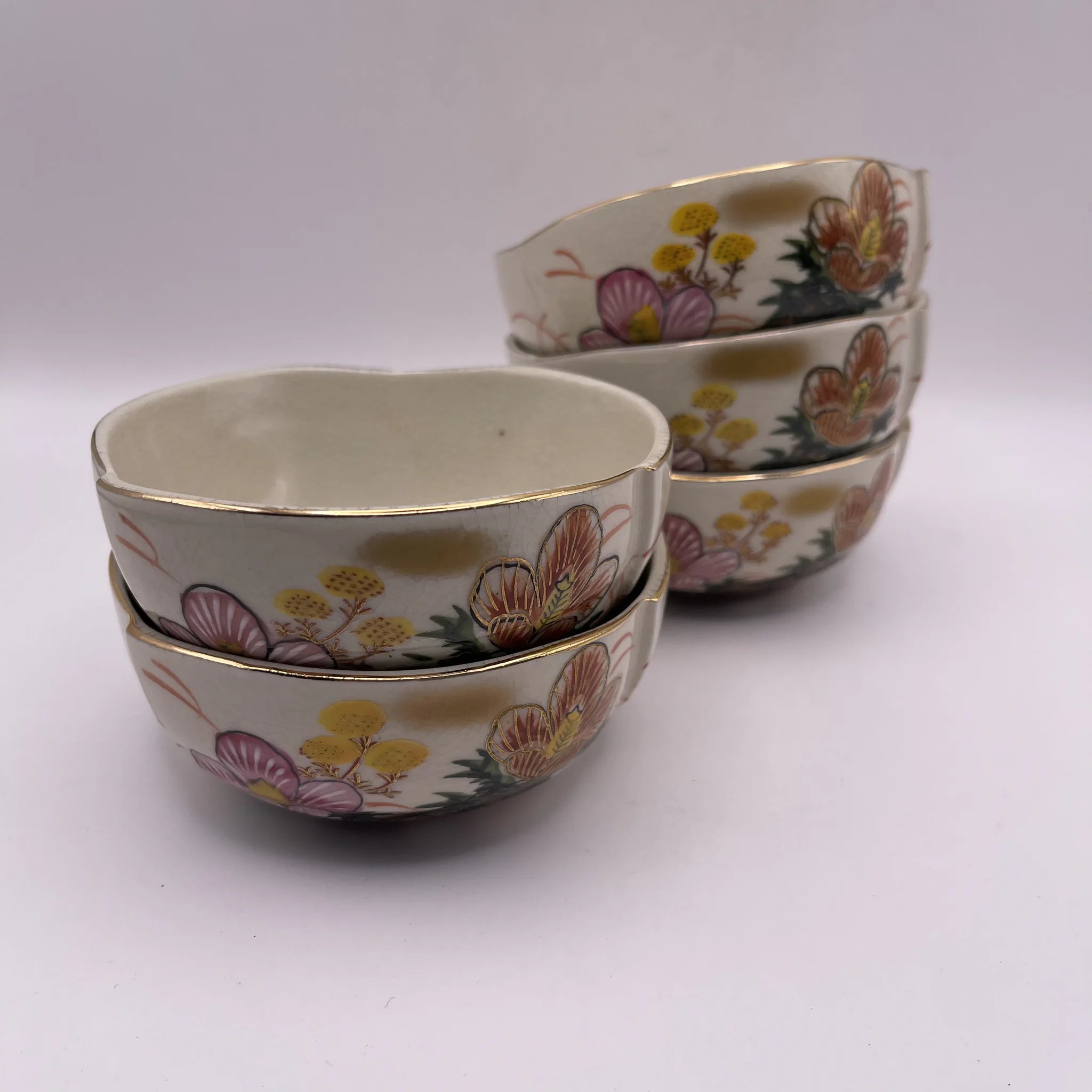 【骨董品】 小鉢揃 5P / 美泉作 / 九谷焼 / 日本 / 未使用