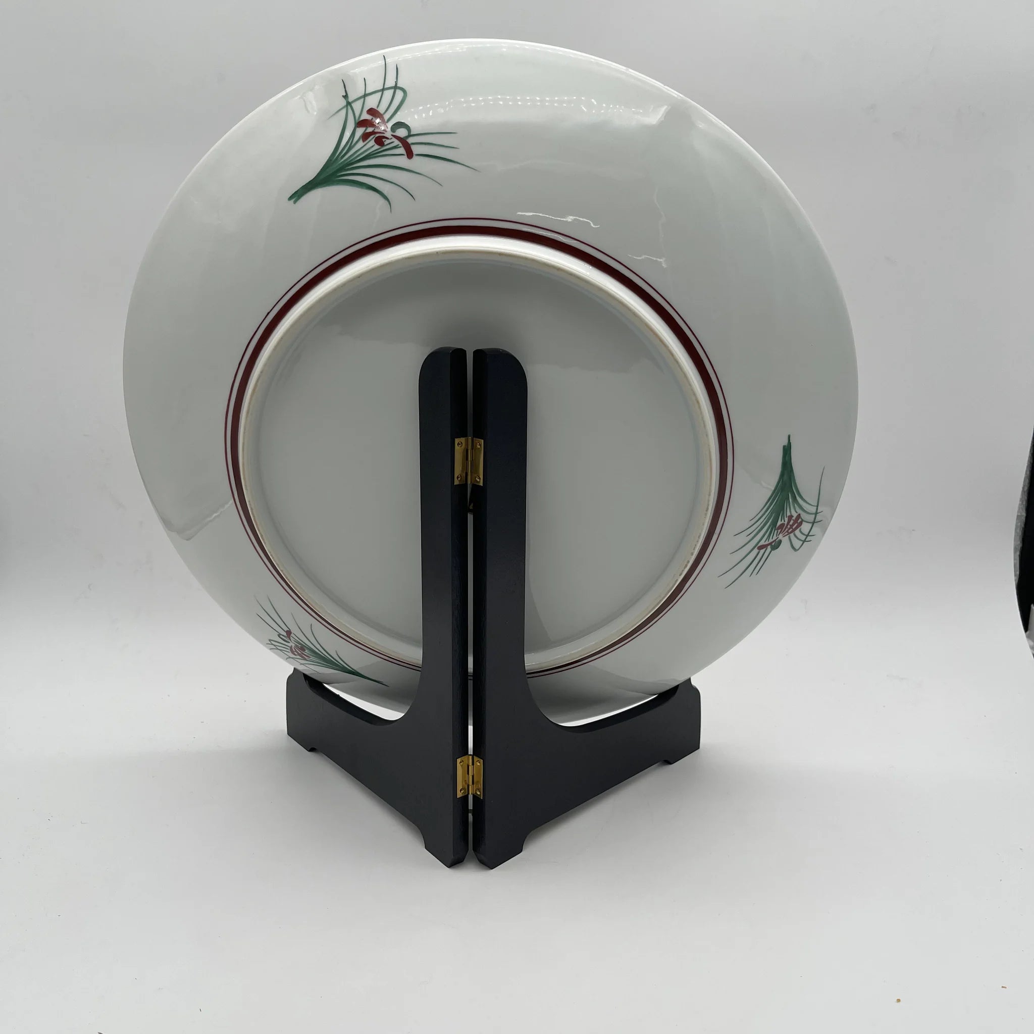 【リユース】 飾皿 皿立て付 / 寛山作 / 九谷焼 / 日本 / 箱付き