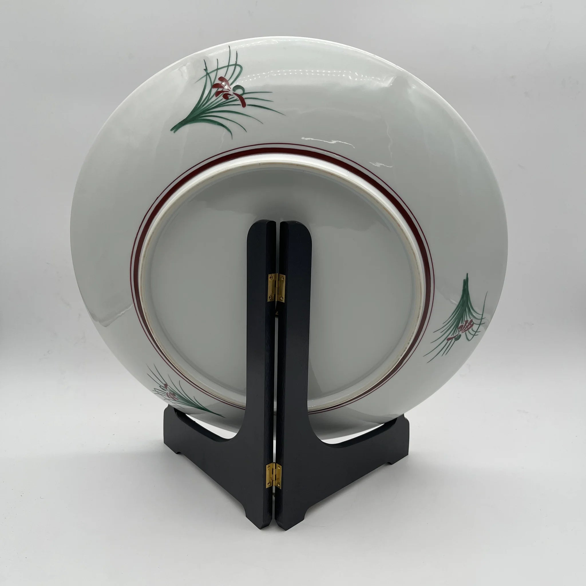 【リユース】 飾皿 皿立て付 / 寛山作 / 九谷焼 / 日本 / 箱付き