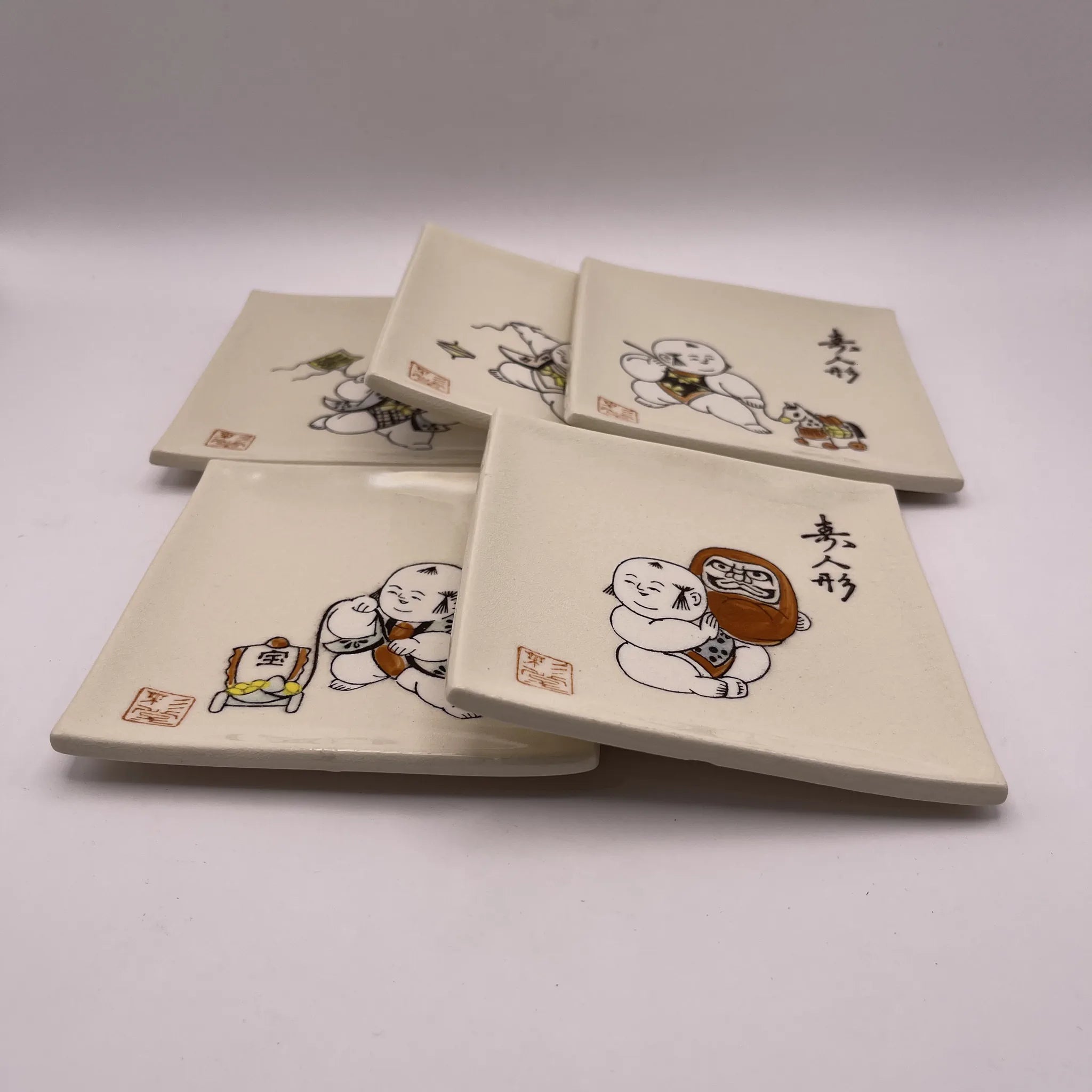 【リユース】 果物揃 6P / 彩堂造 / 赤津焼 / 日本 / 箱付き