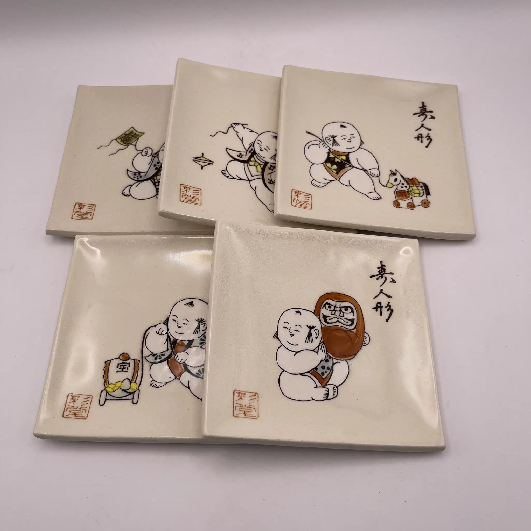 【リユース】 果物揃 6P / 彩堂造 / 赤津焼 / 日本 / 箱付き