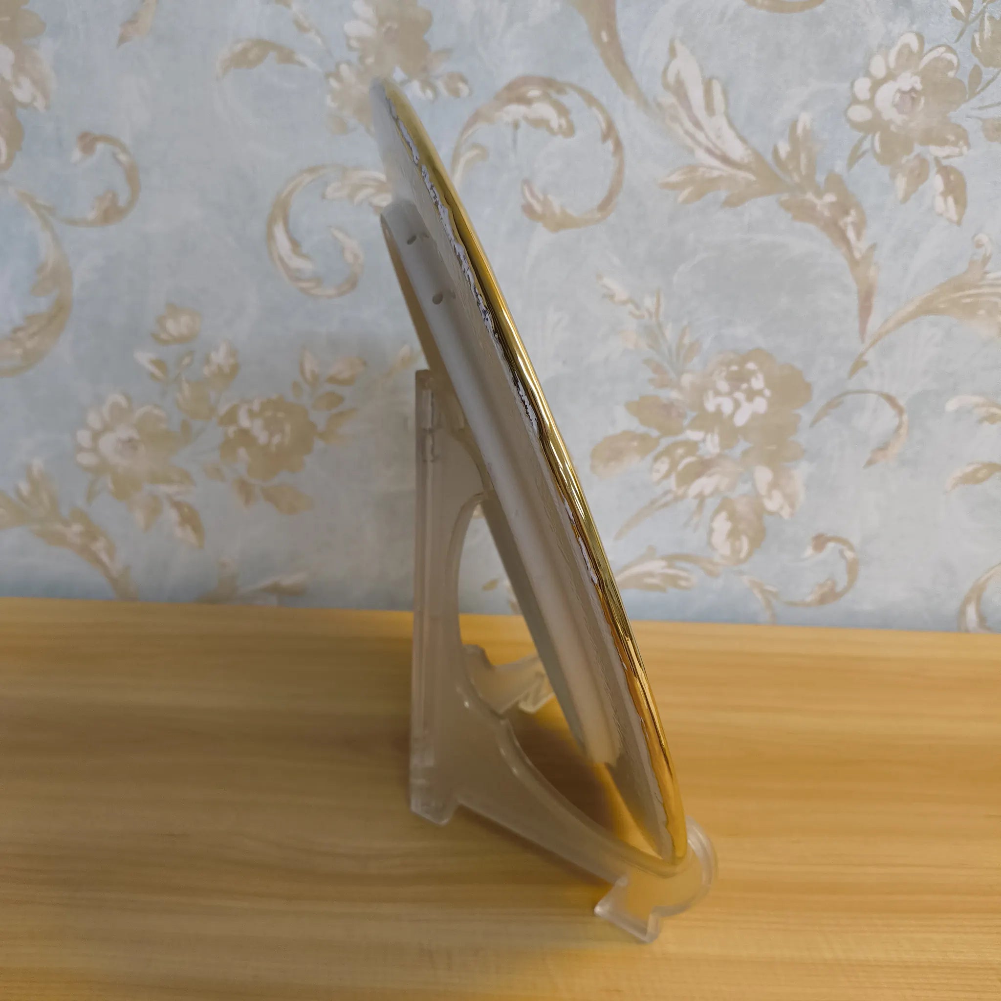 【リユース】 飾り皿 / Cearco (セアルコ) / 推定20C末 / 陶器 / スペイン / 飾り台付, エナメル彩色, 金彩