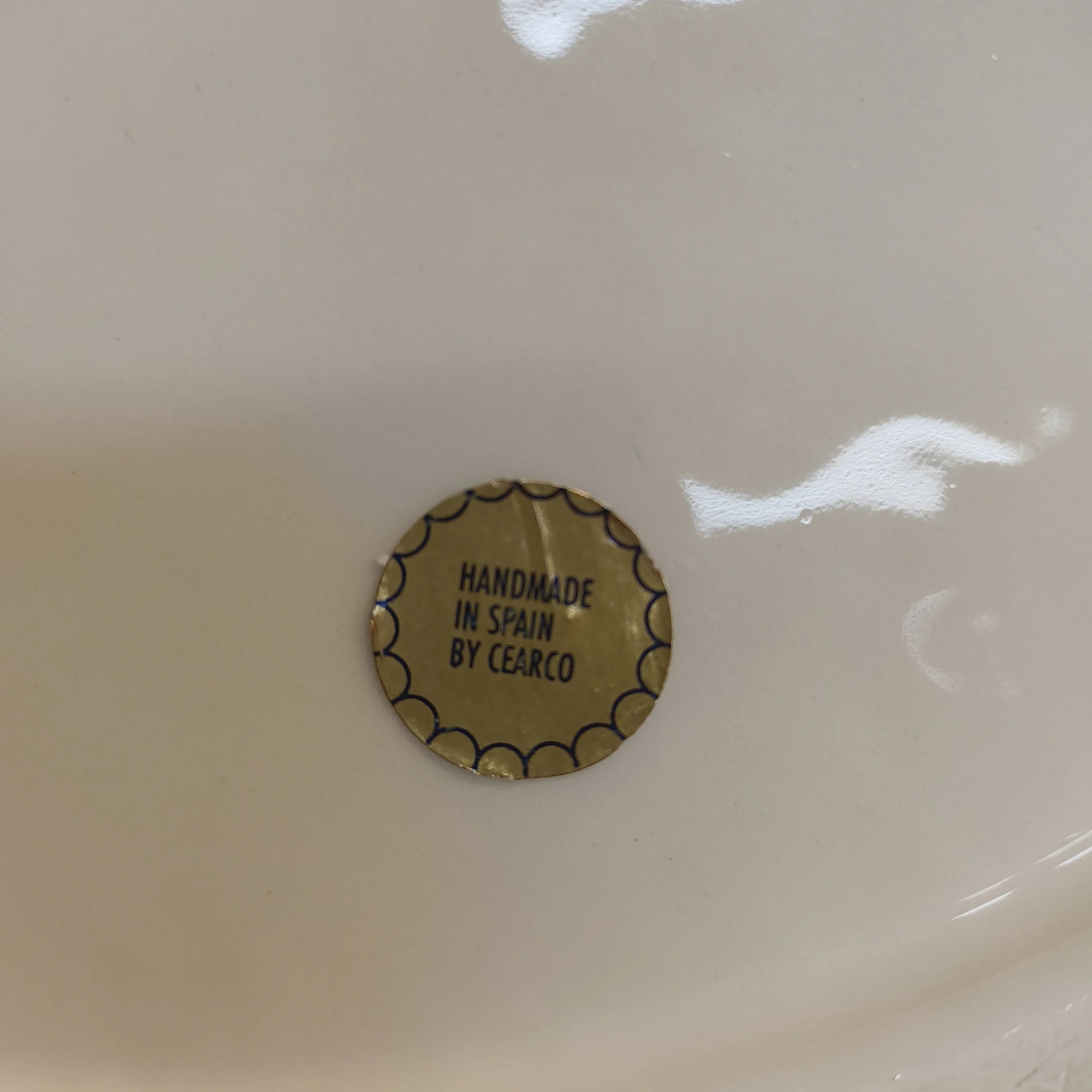 【リユース】 飾り皿 / Cearco (セアルコ) / 推定20C末 / 陶器 / スペイン / 飾り台付, エナメル彩色, 金彩