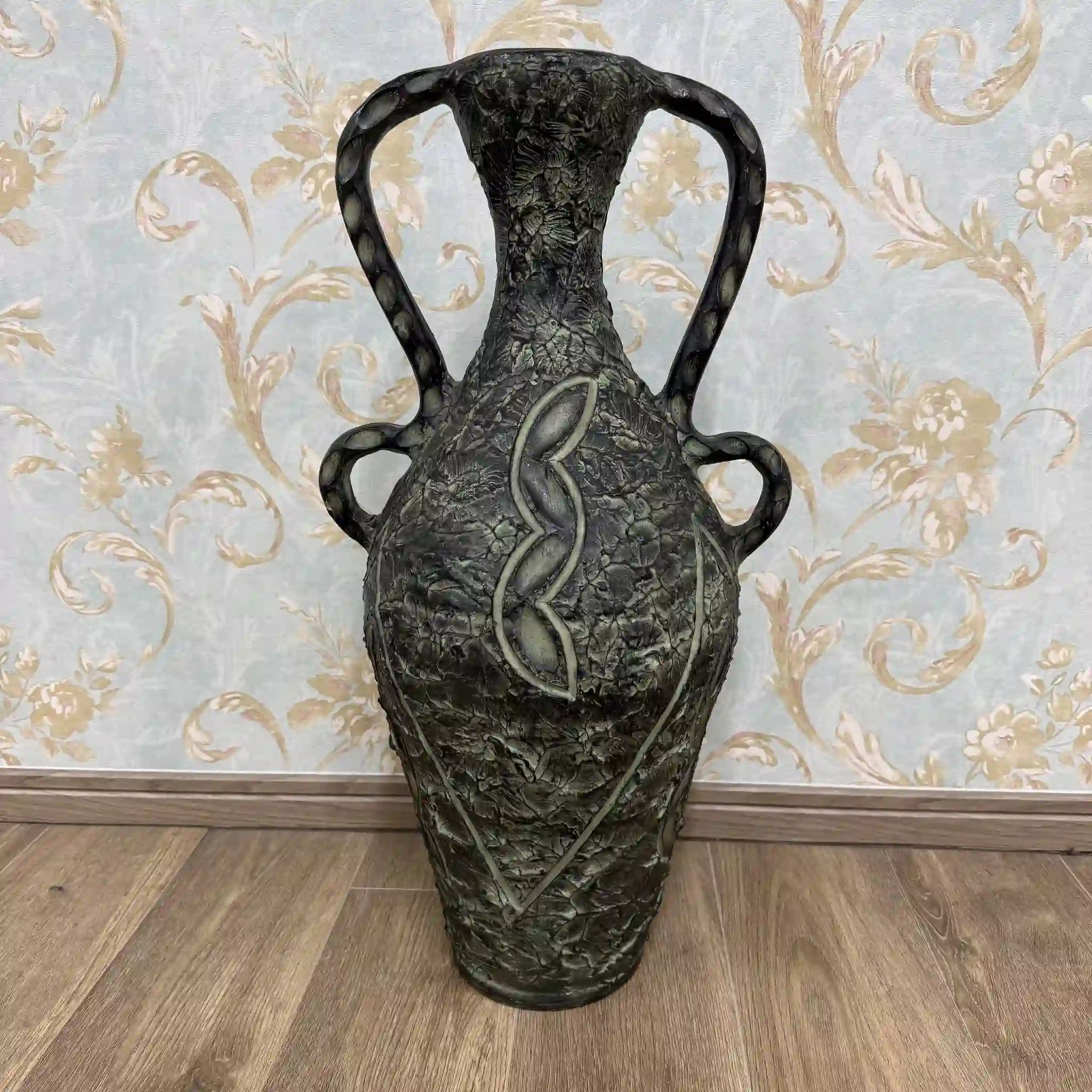 【复古】花瓶/ 20世纪/陶瓷/英国/双花型,双手柄,生物成型
