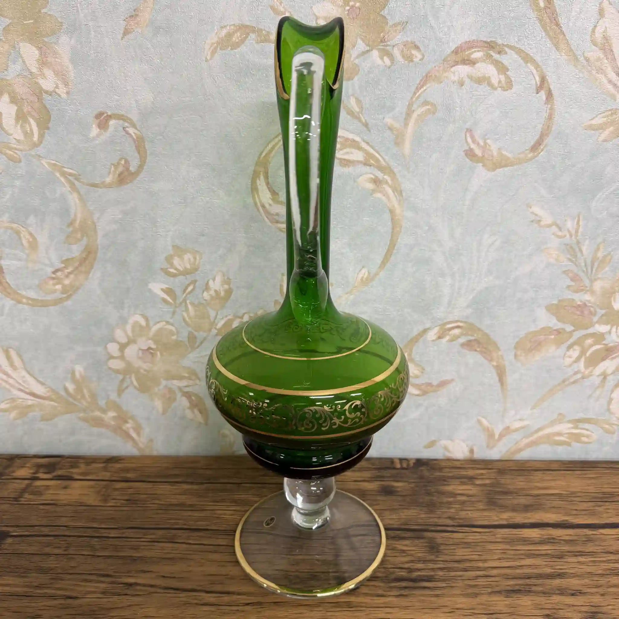 【ビンテージ】 水差し(花瓶) / ベネチアングラス / 1960-1980年代(推定) / ガラス / イタリア / 唐草紋