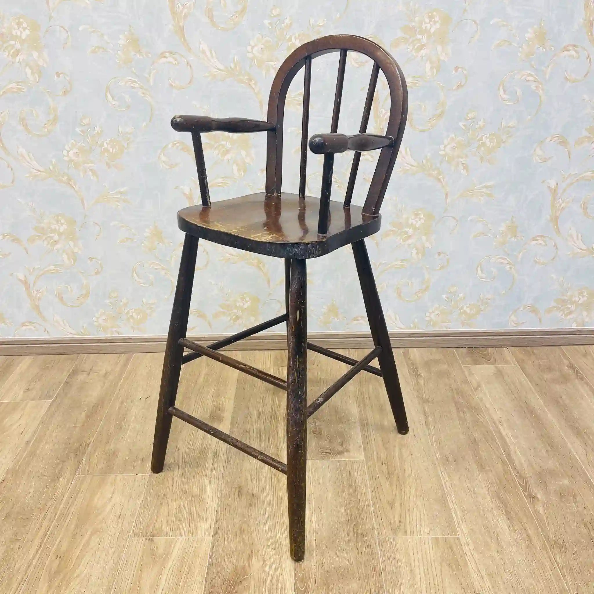 【アンティーク】 ボウバックキッズチェア / ウィンザー様式 / イギリス / 挽物細工,スポークバック