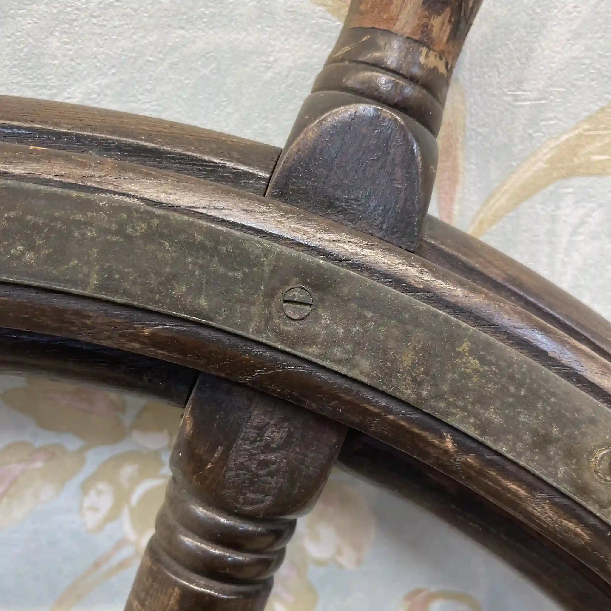 【アンティーク】 舵輪 / 木工,スポーク構造,ペグ付き