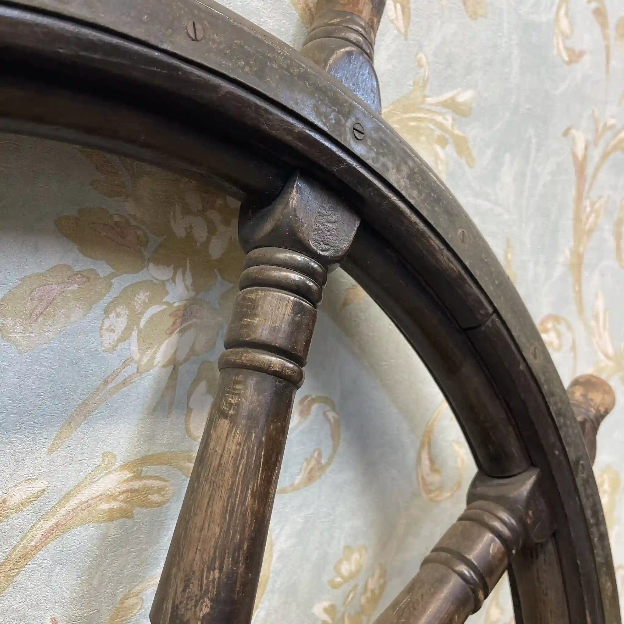 【アンティーク】 舵輪 / 木工,スポーク構造,ペグ付き