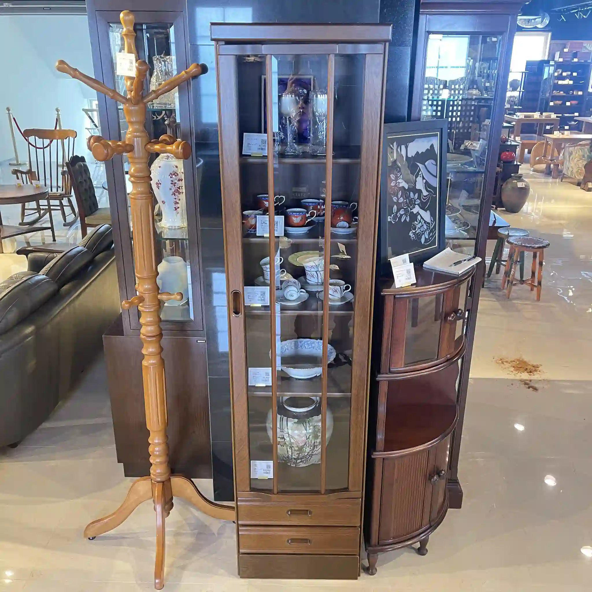 【リユース】 ガラス書棚