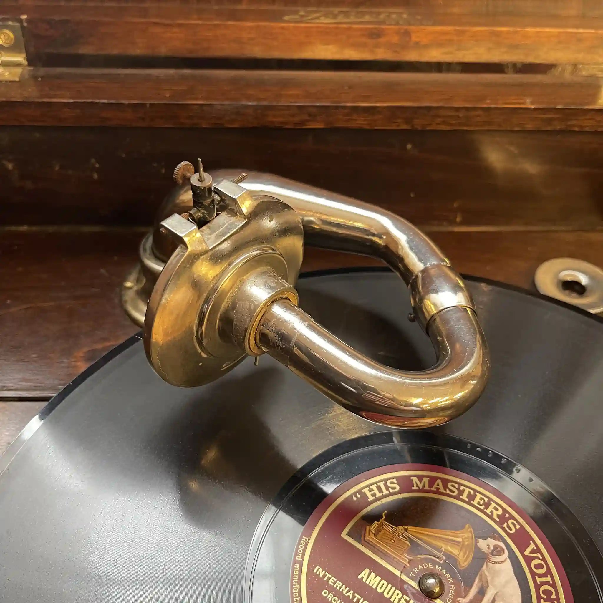 Antique Gramophone / Art Deco / 1910-1930s / Oak / British