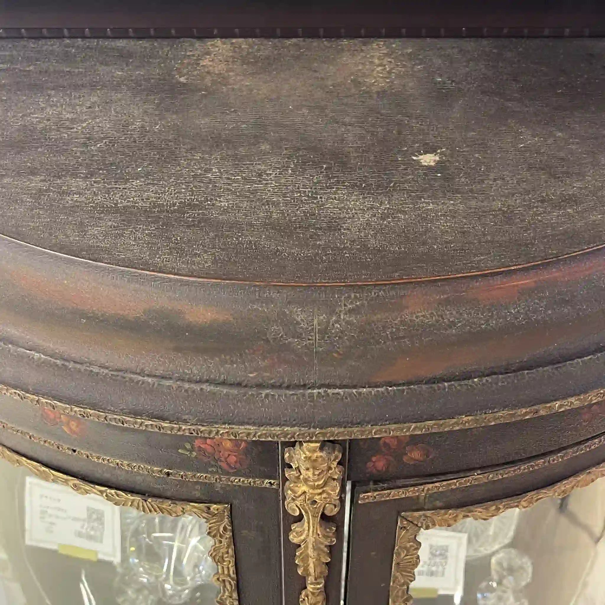 Antique Curio Case / Louis XVI Style / Early 20th Century (Estimated) / Beach Wood (Estimated) / France