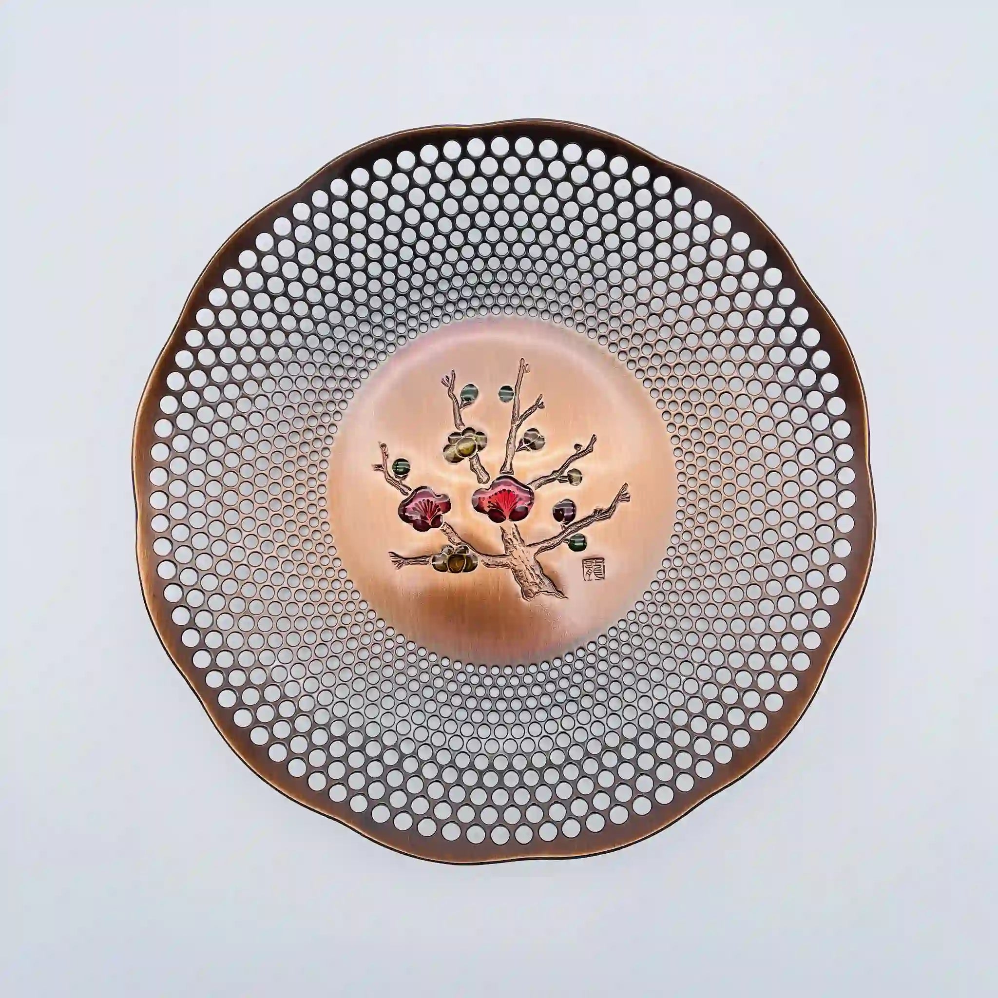 【リユース】 盛皿 / 玉利久 / 銅真鍮 / 日本 / 天然竹箸付き