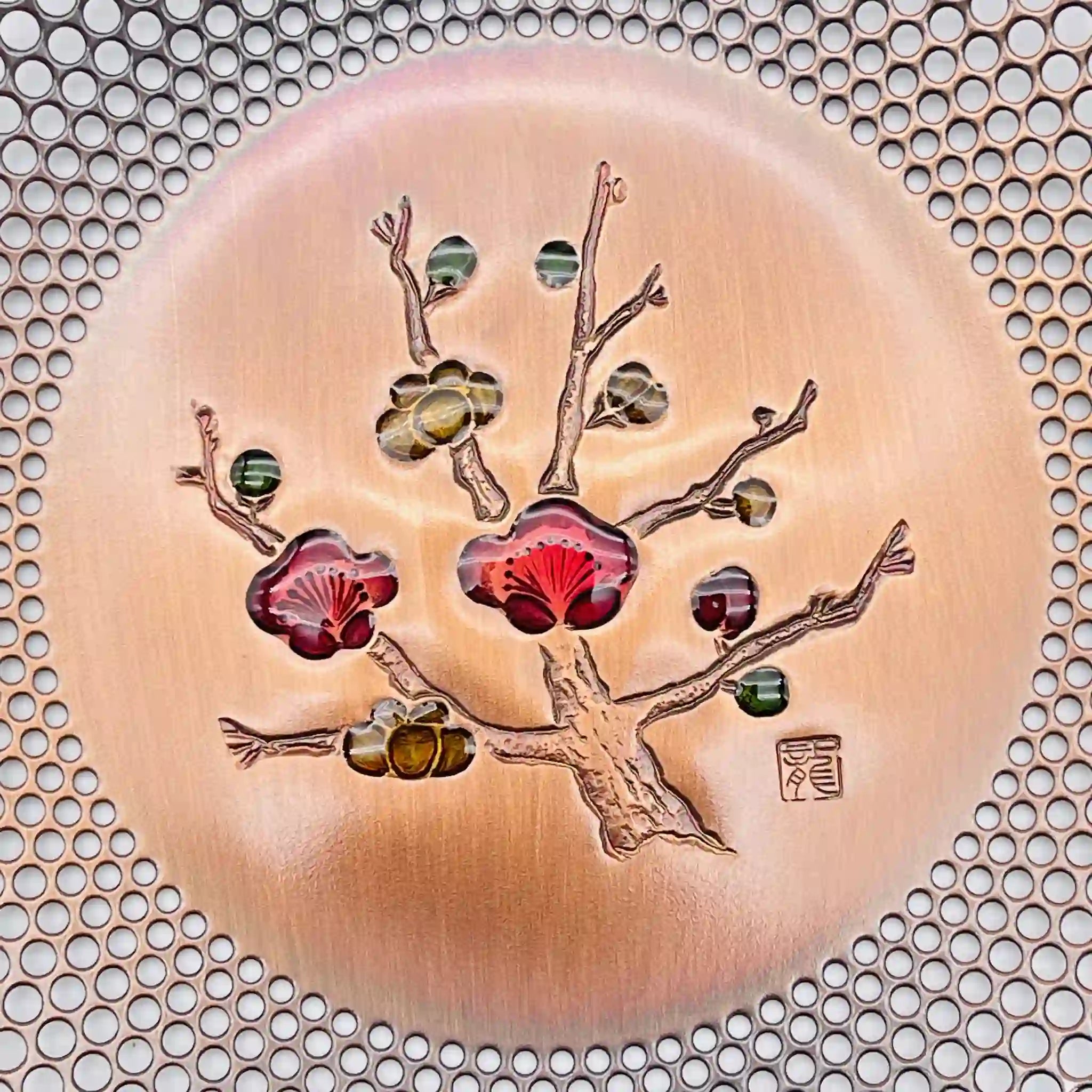 【リユース】 盛皿 / 玉利久 / 銅真鍮 / 日本 / 天然竹箸付き