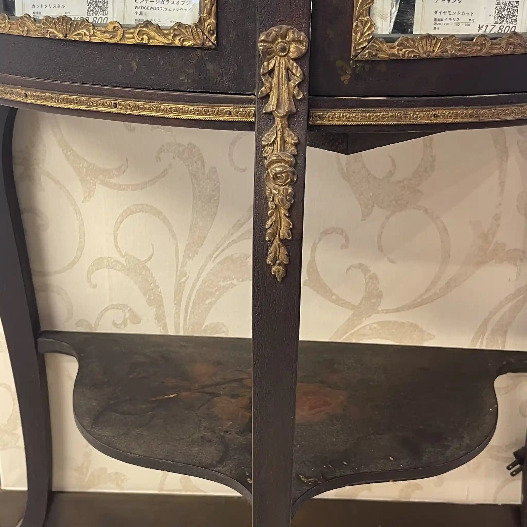 Antique Curio Case / Louis XVI Style / Early 20th Century (Estimated) / Beach Wood (Estimated) / France