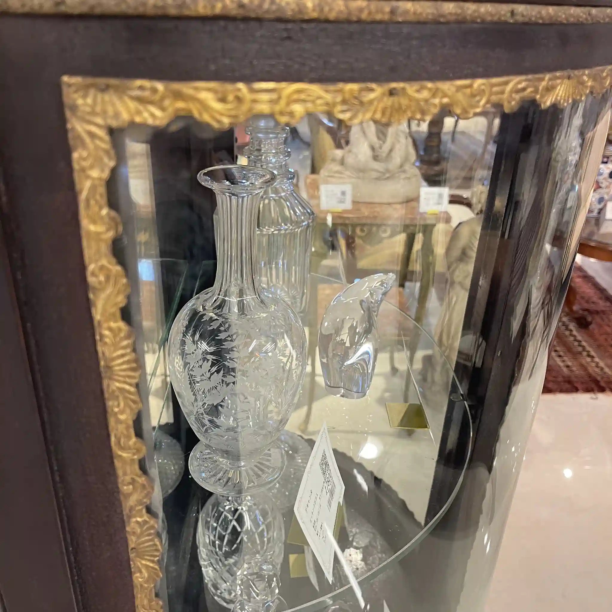 Antique Curio Case / Louis XVI Style / Early 20th Century (Estimated) / Beach Wood (Estimated) / France