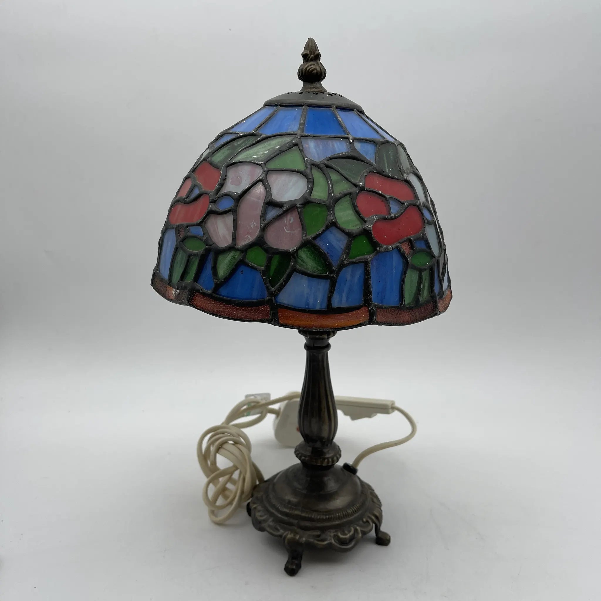 【リユース】 テーブルランプ / ティファニー・スタイル / 20C後期 / ガラス / イギリス / 薔薇