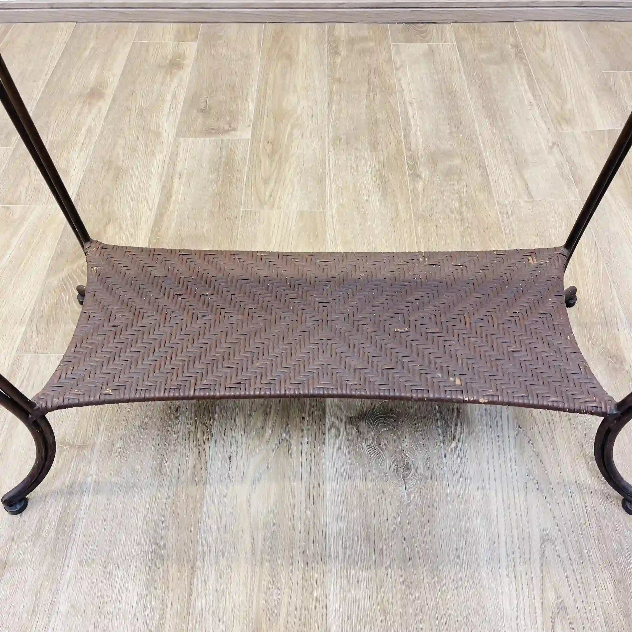 【リユース】 ガラステーブル / ラタン / ガラス天板